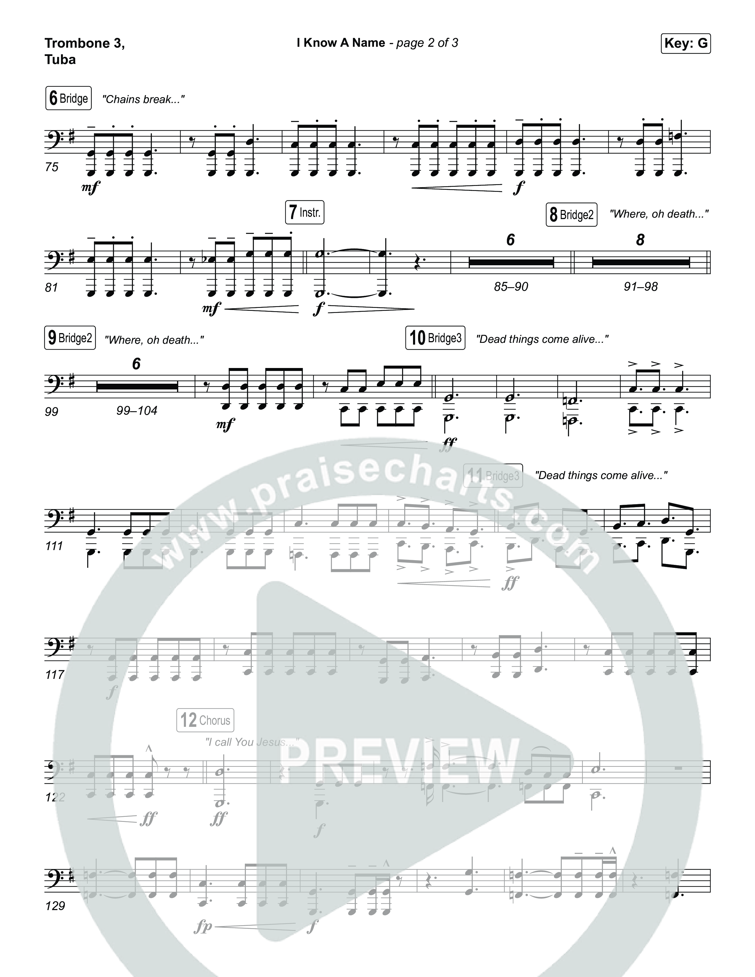 I Know A Name (Sing It Now) Trombone 3/Tuba (Brandon Lake / CeCe Winans)