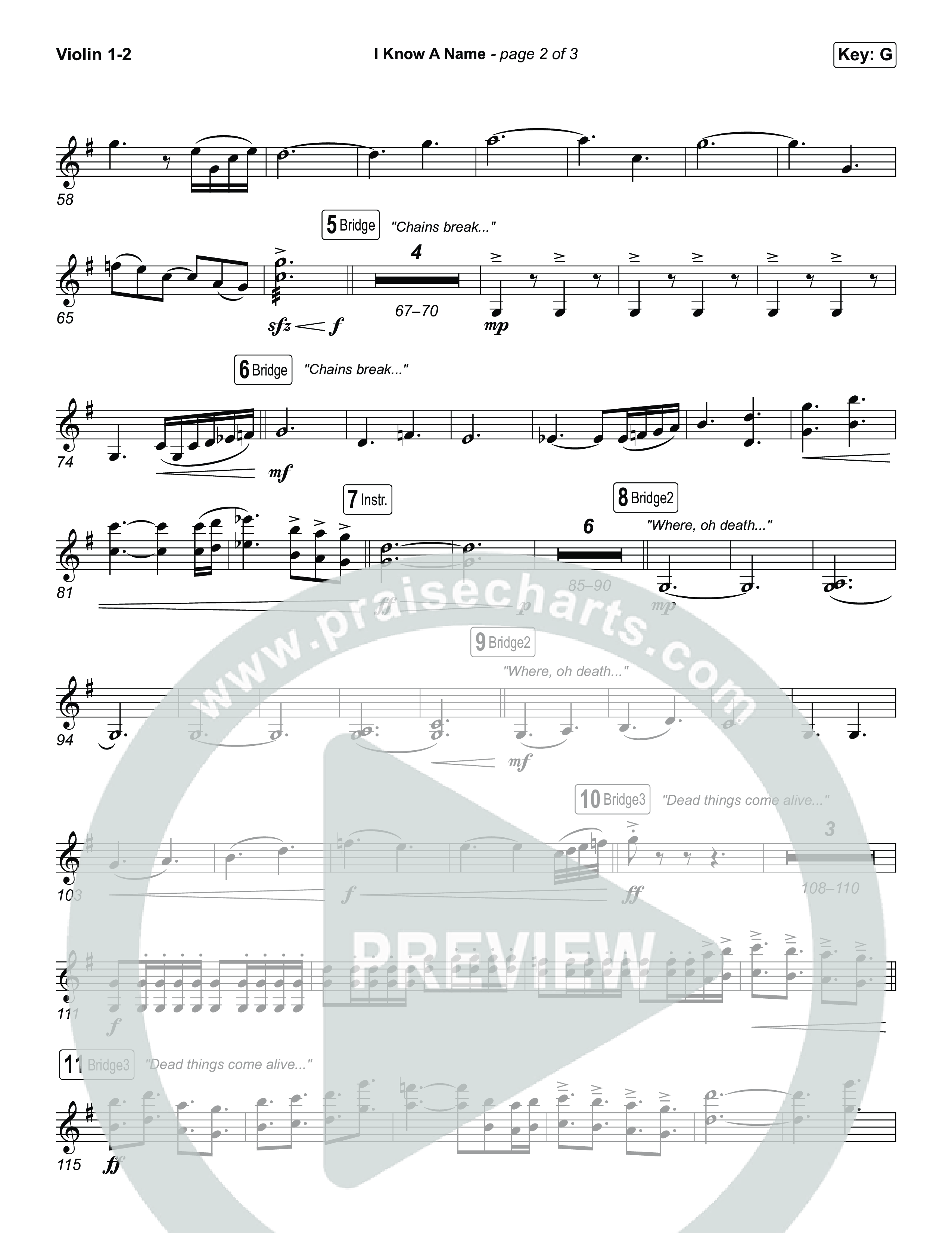 I Know A Name (Sing It Now) Violin 1/2 (Brandon Lake / CeCe Winans)