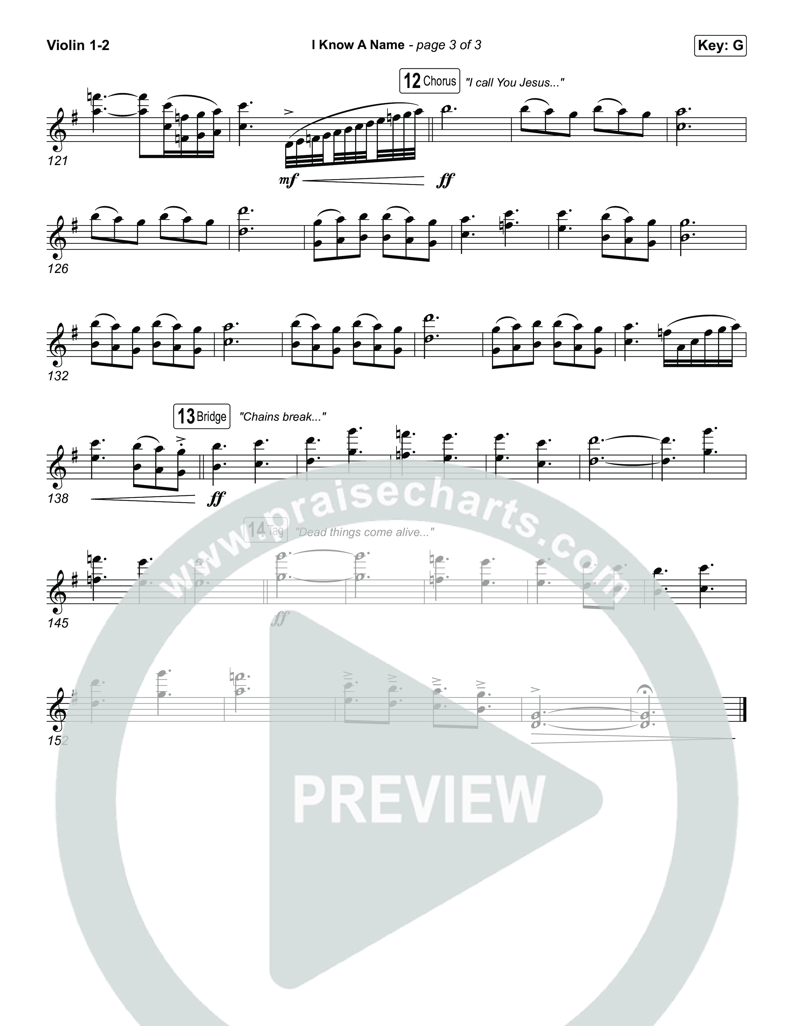 I Know A Name (Sing It Now) Violin 1/2 (Brandon Lake / CeCe Winans)