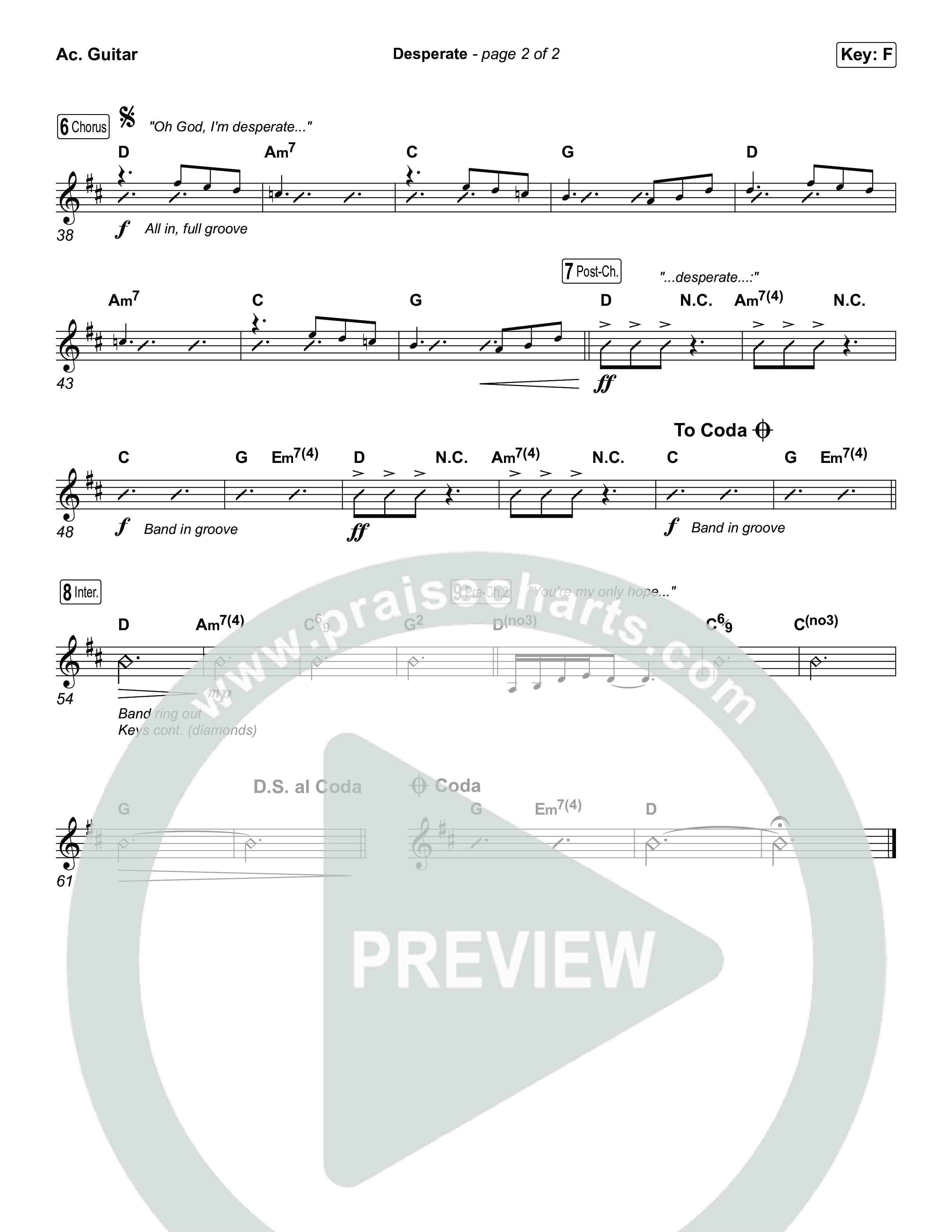 Desperate (Choral Anthem SATB) Acoustic Guitar (Jamie MacDonald / Arr. Luke Gambill)