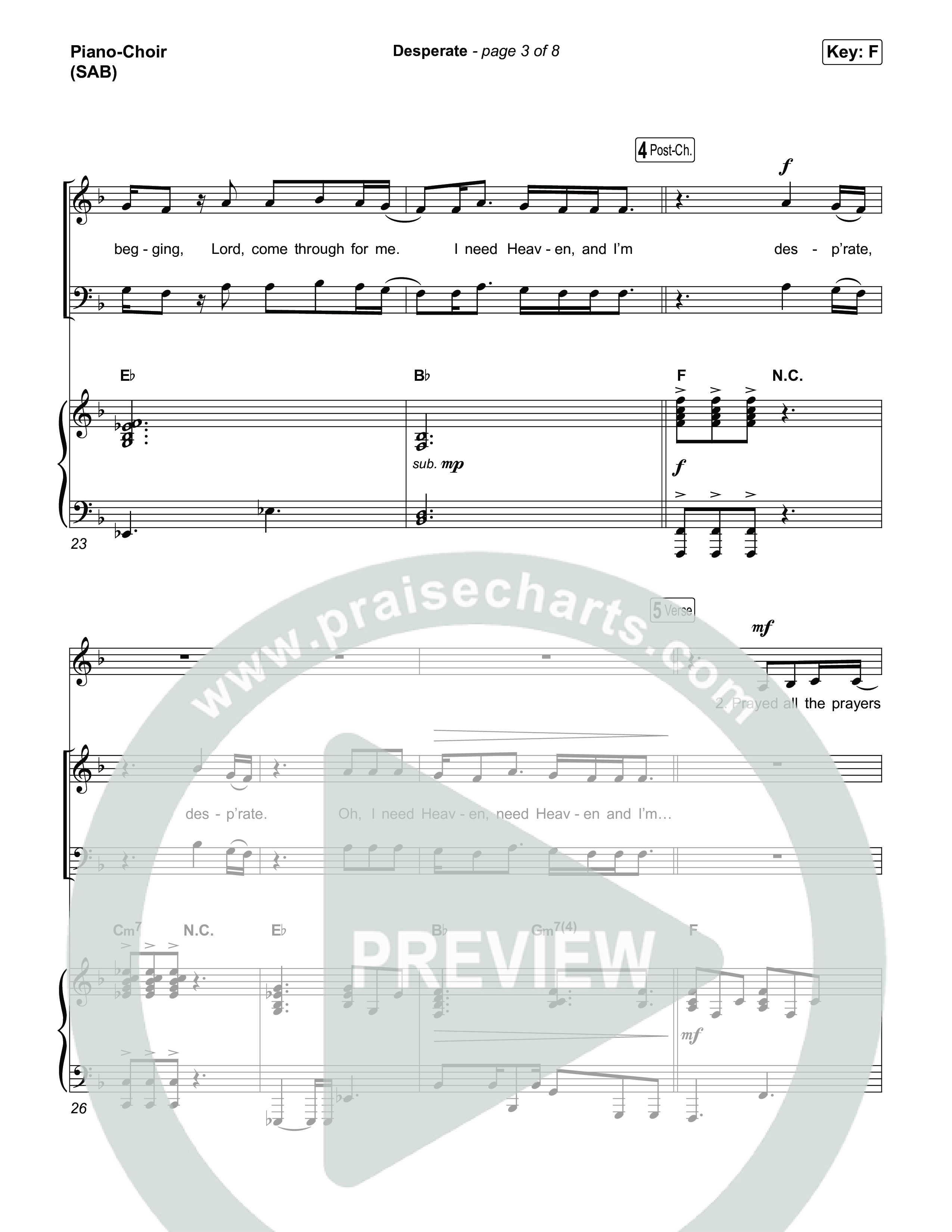 Desperate (Worship Choir/SAB) Piano/Choir (SAB) (Jamie MacDonald / Arr. Luke Gambill)