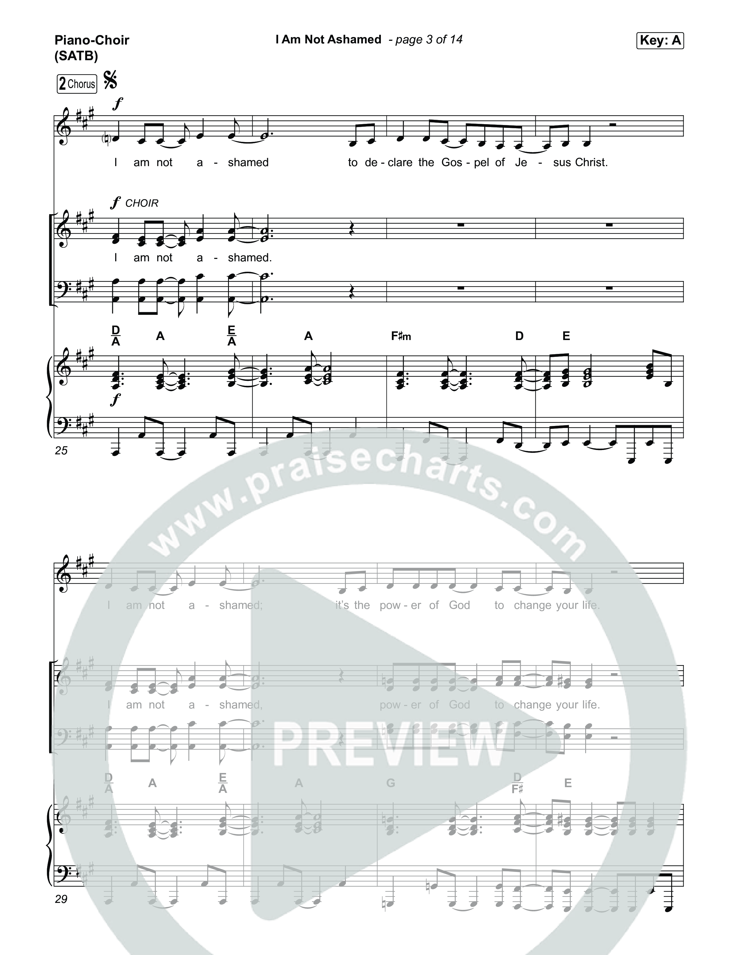 I Am Not Ashamed Piano/Vocal (SATB) (Glad)