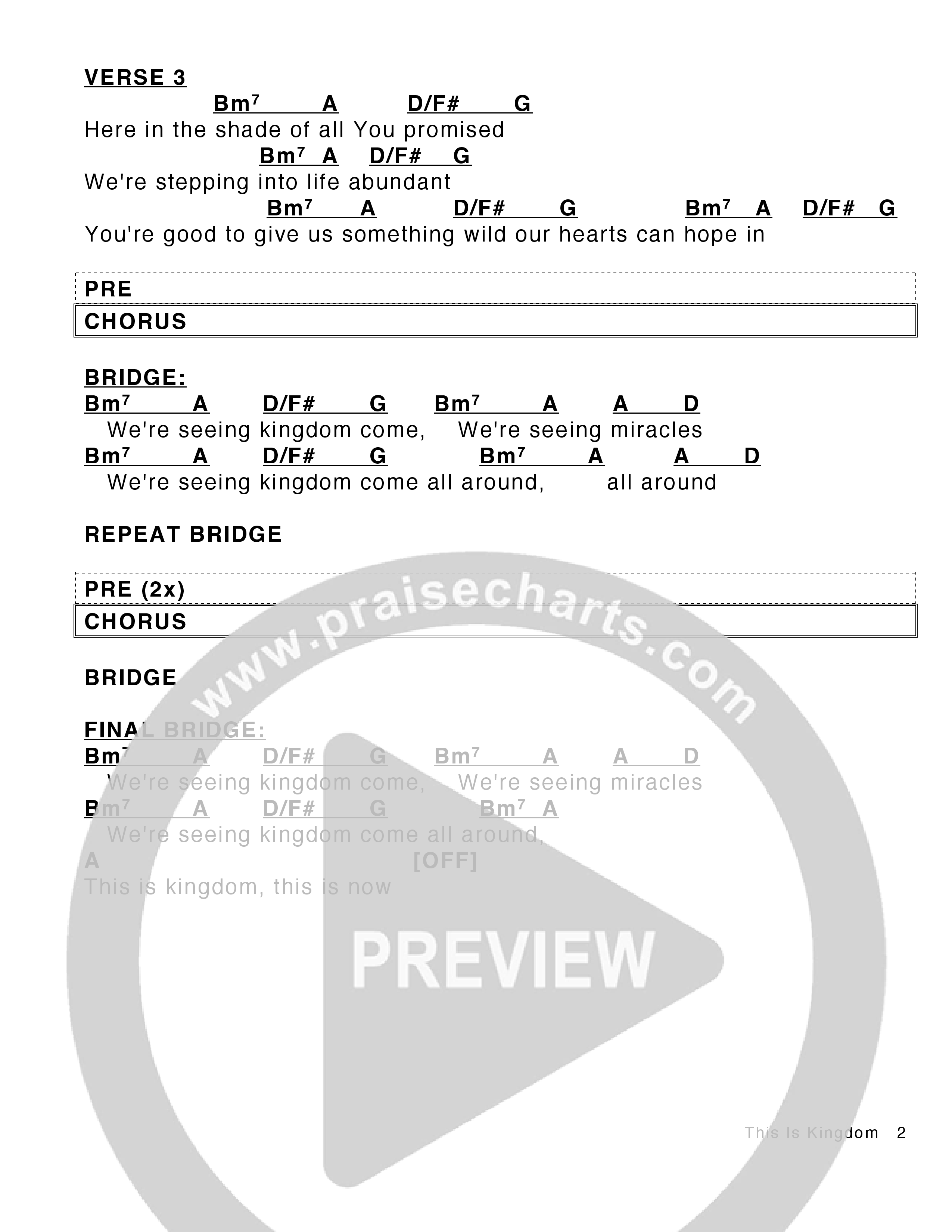 This Is Kingdom Chord Chart (Victory House Worship)