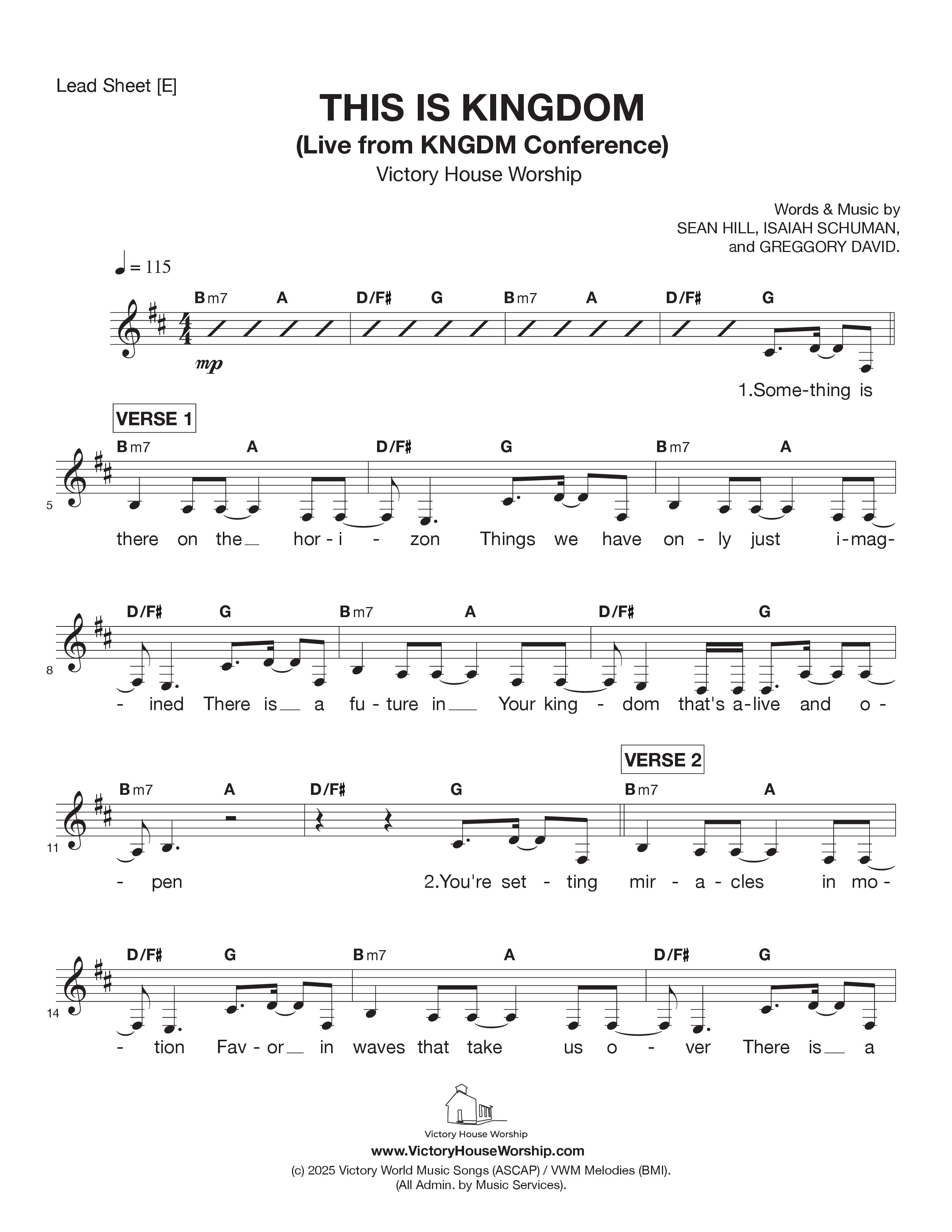 This Is Kingdom Lead Sheet Melody (Victory House Worship)