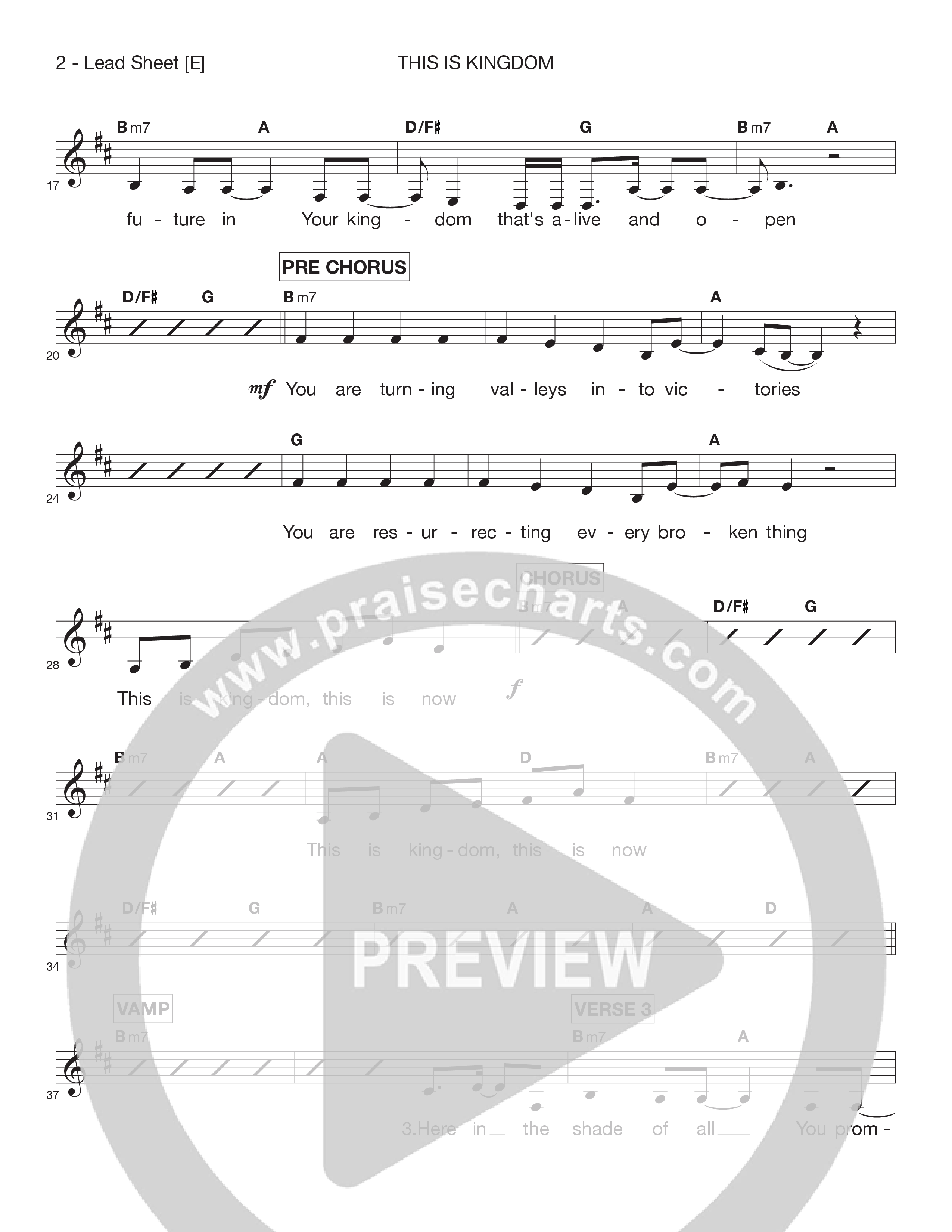 This Is Kingdom Lead Sheet Melody (Victory House Worship)