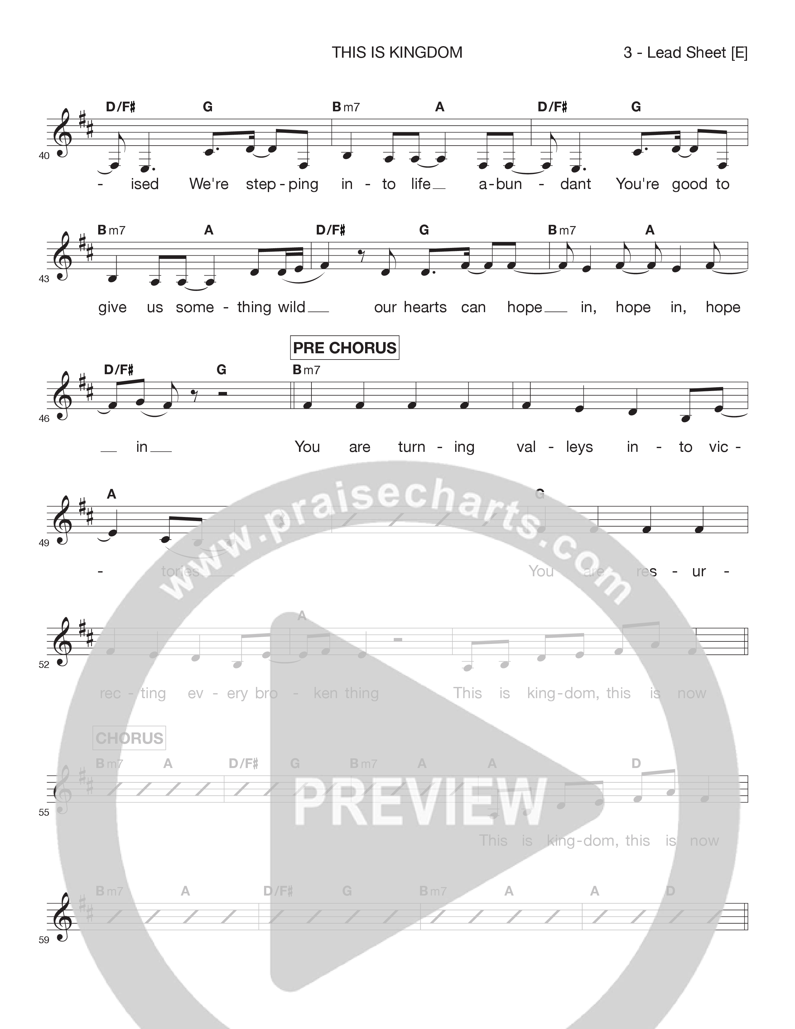 This Is Kingdom Lead Sheet Melody (Victory House Worship)