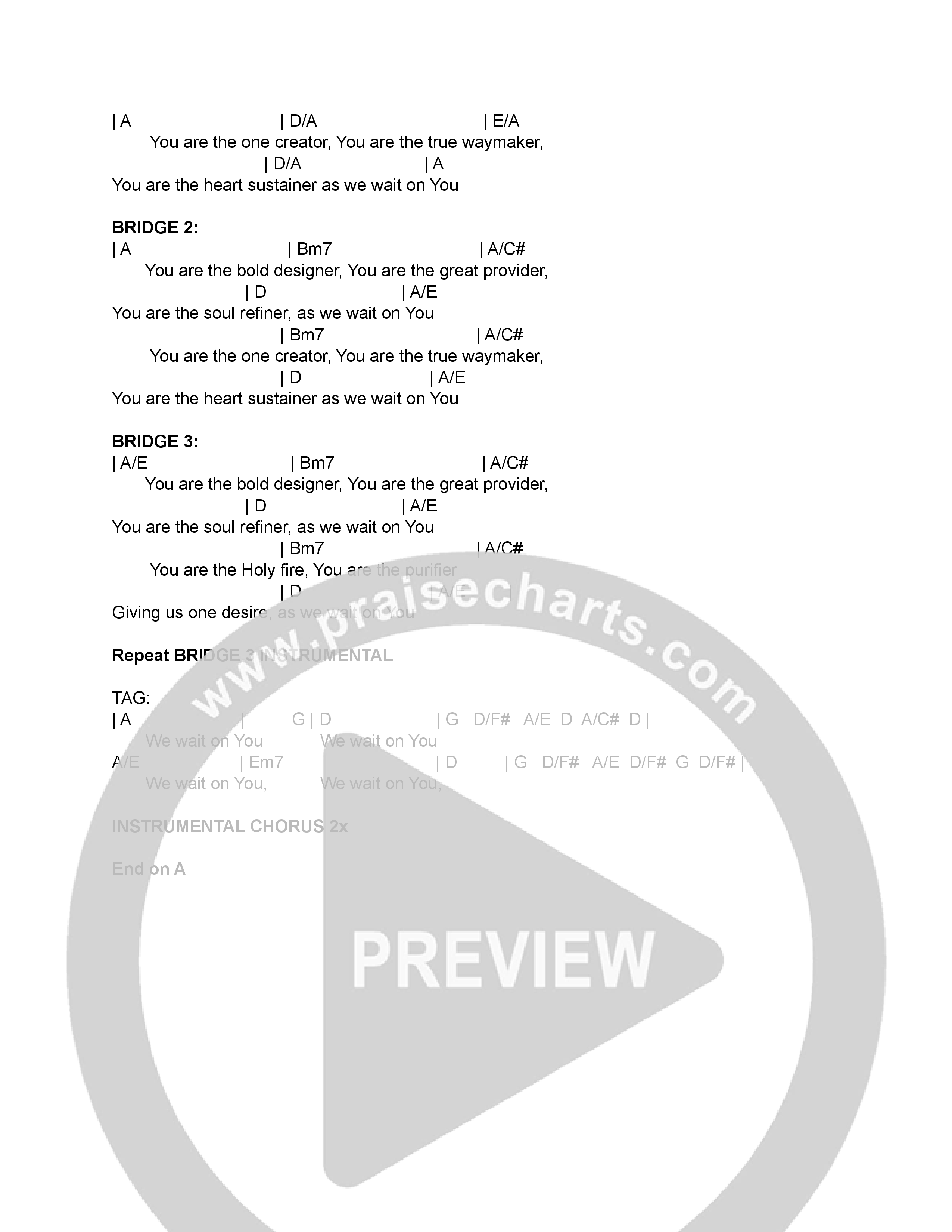 As We Wait On You Chord Chart (CNOW United)