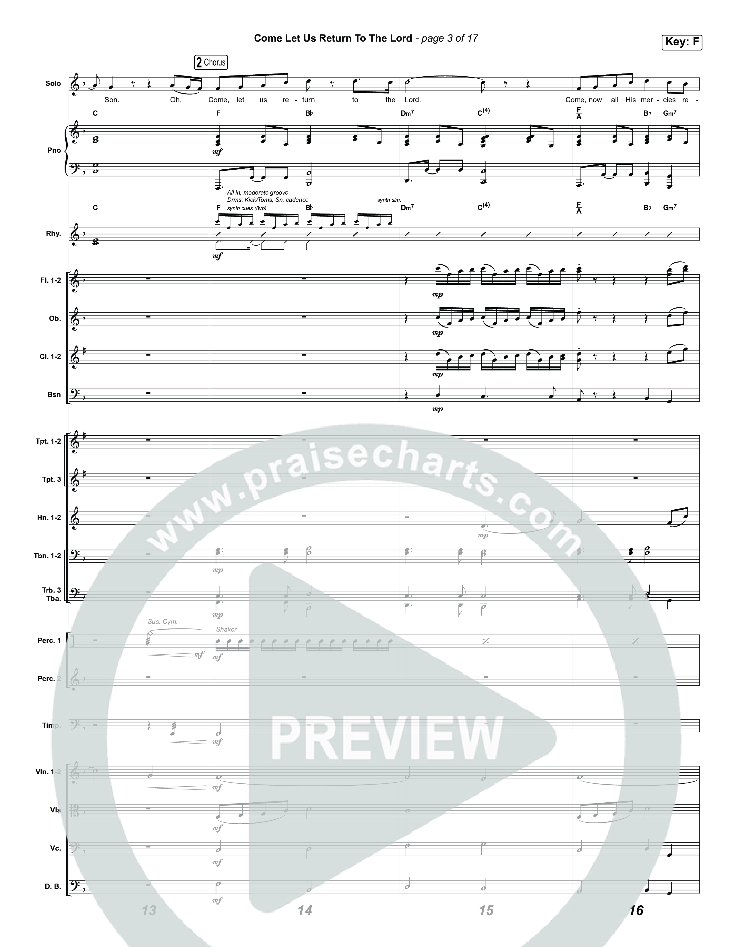 Come Let Us Return To The Lord (Choral Anthem SATB) Orchestration (Matt Papa / Matt Boswell / Cochren & Co / Arr. Luke Gambill)