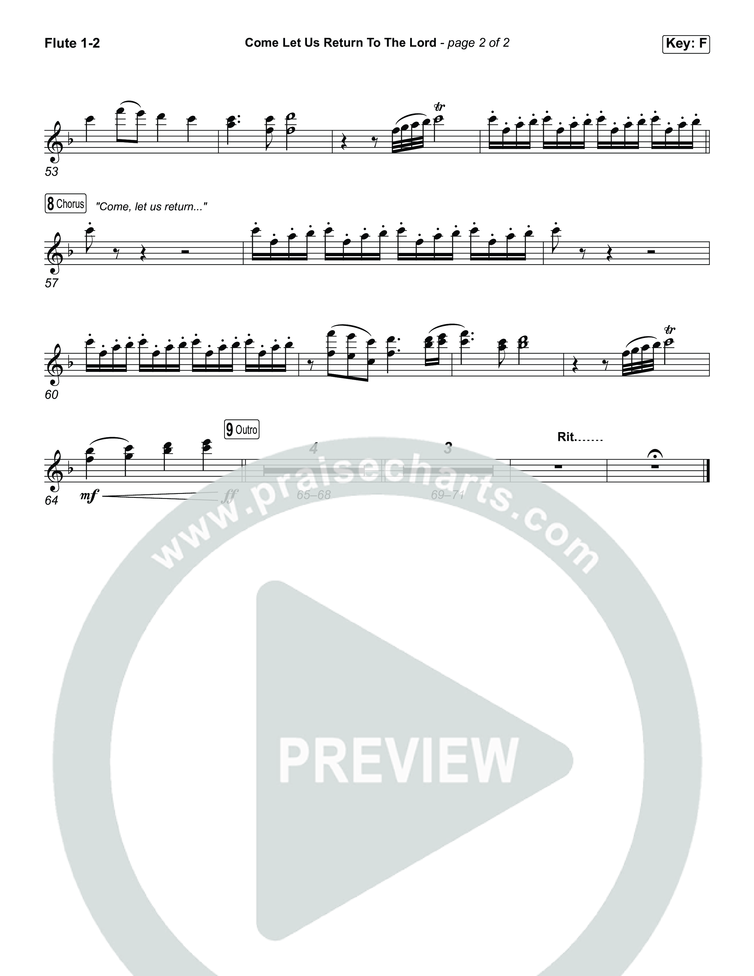 Come Let Us Return To The Lord (Choral Anthem SATB) Flute 1,2 (Matt Papa / Matt Boswell / Cochren & Co / Arr. Luke Gambill)