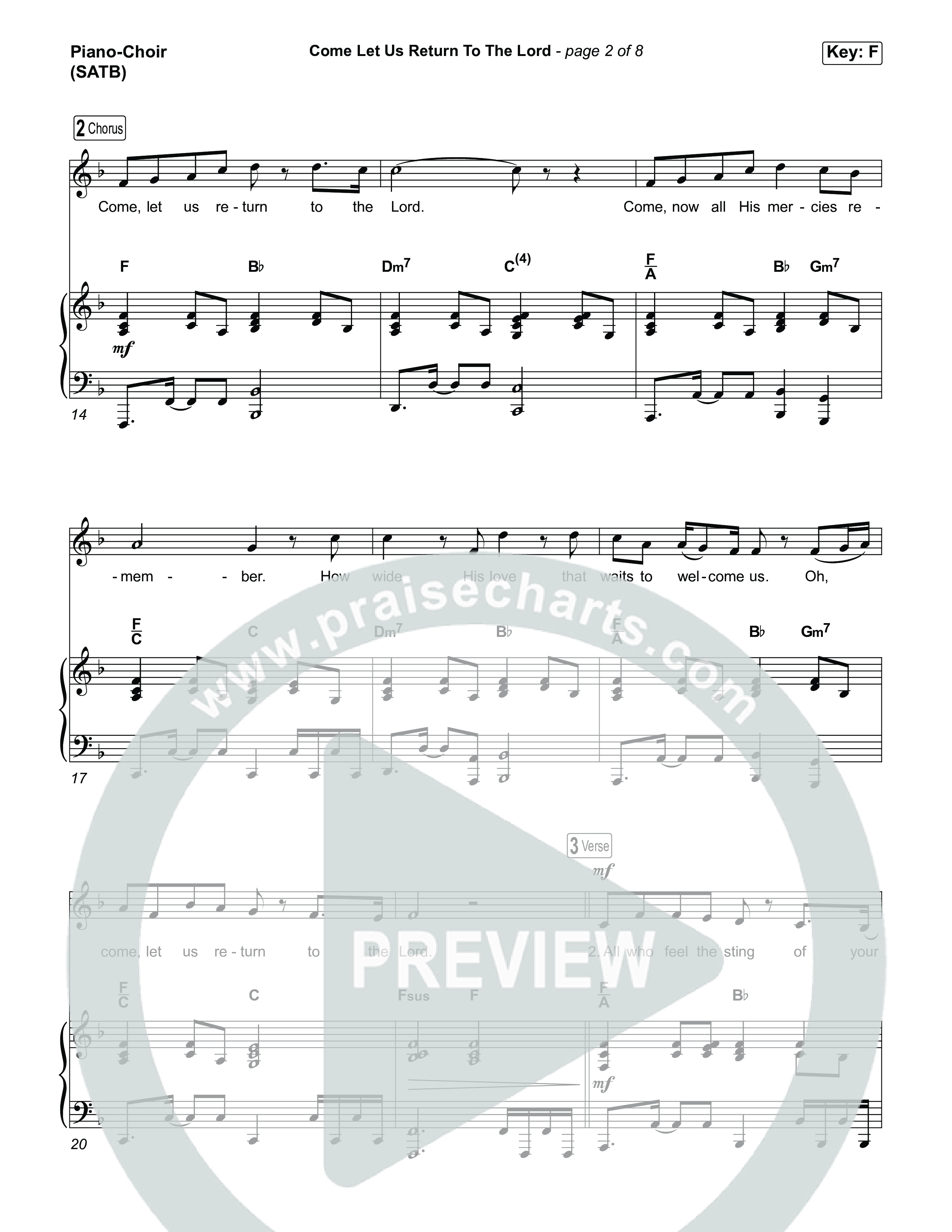 Come Let Us Return To The Lord (Choral Anthem SATB) Piano/Vocal (SATB) (Matt Papa / Matt Boswell / Cochren & Co / Arr. Luke Gambill)