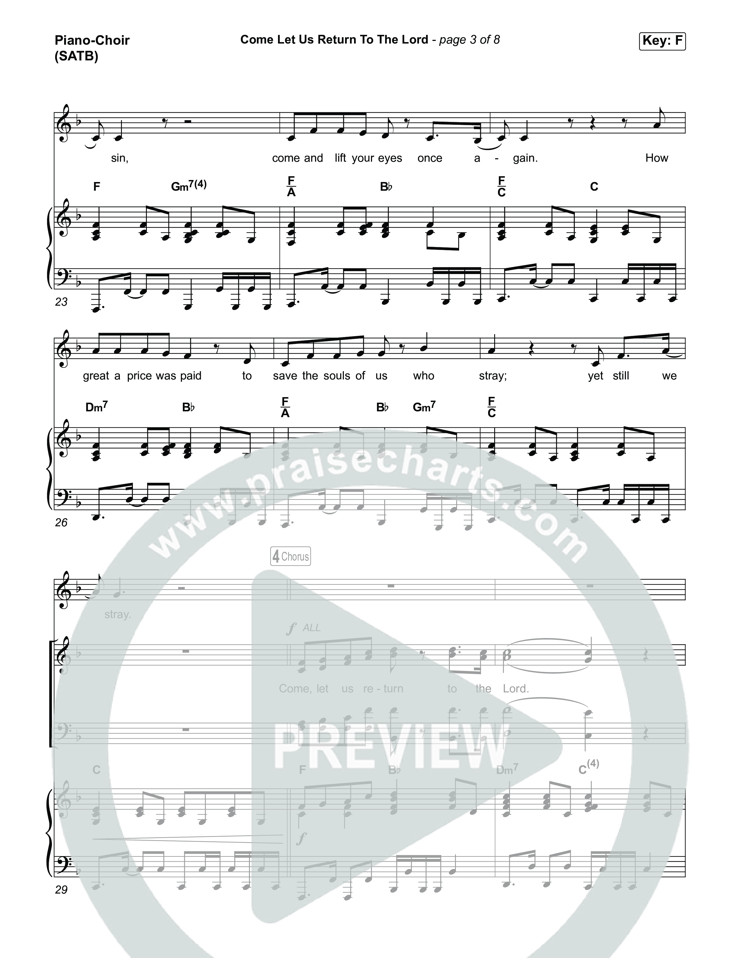 Come Let Us Return To The Lord (Choral Anthem SATB) Piano/Vocal (SATB) (Matt Papa / Matt Boswell / Cochren & Co / Arr. Luke Gambill)