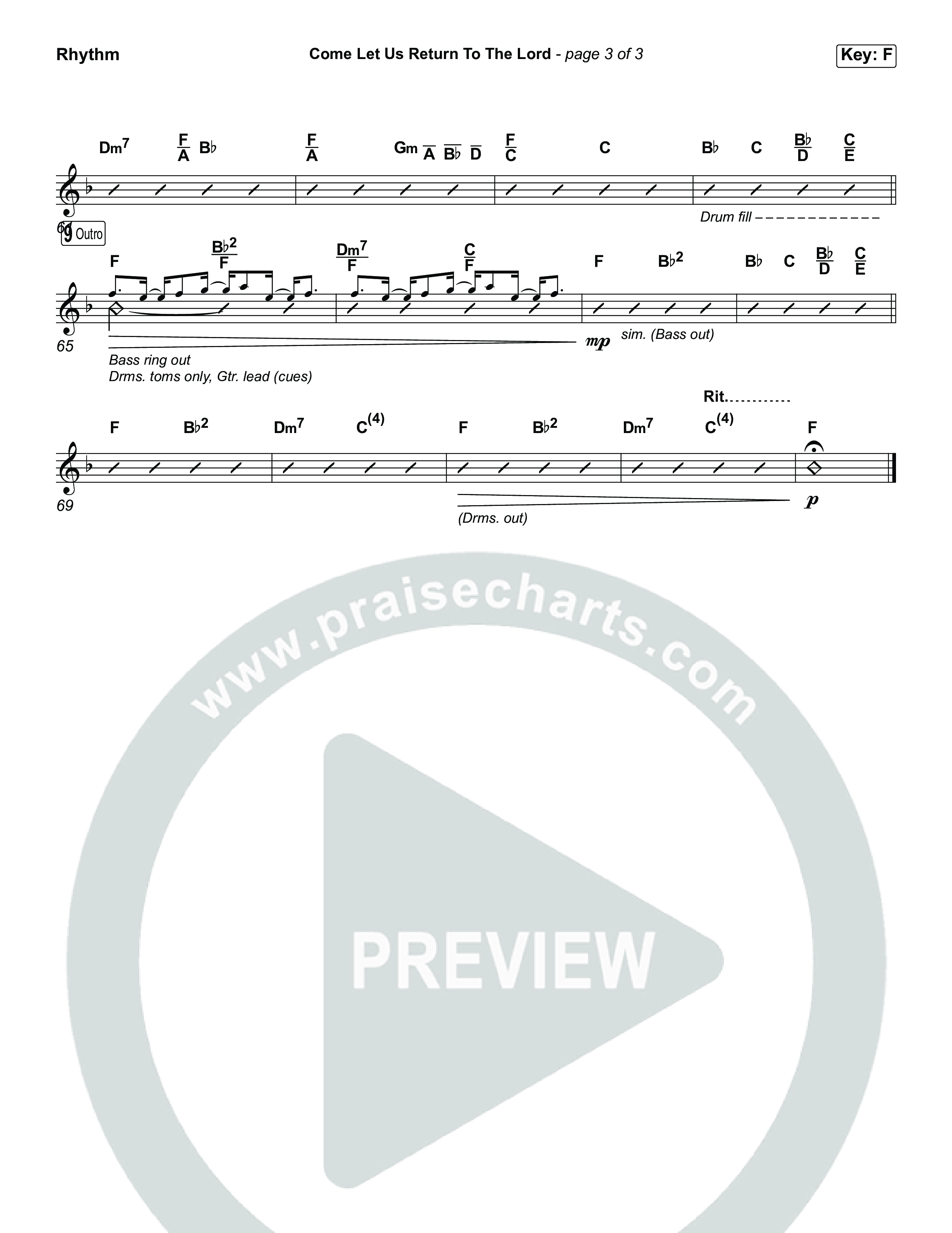 Come Let Us Return To The Lord (Choral Anthem SATB) Rhythm Pack (Matt Papa / Matt Boswell / Cochren & Co / Arr. Luke Gambill)