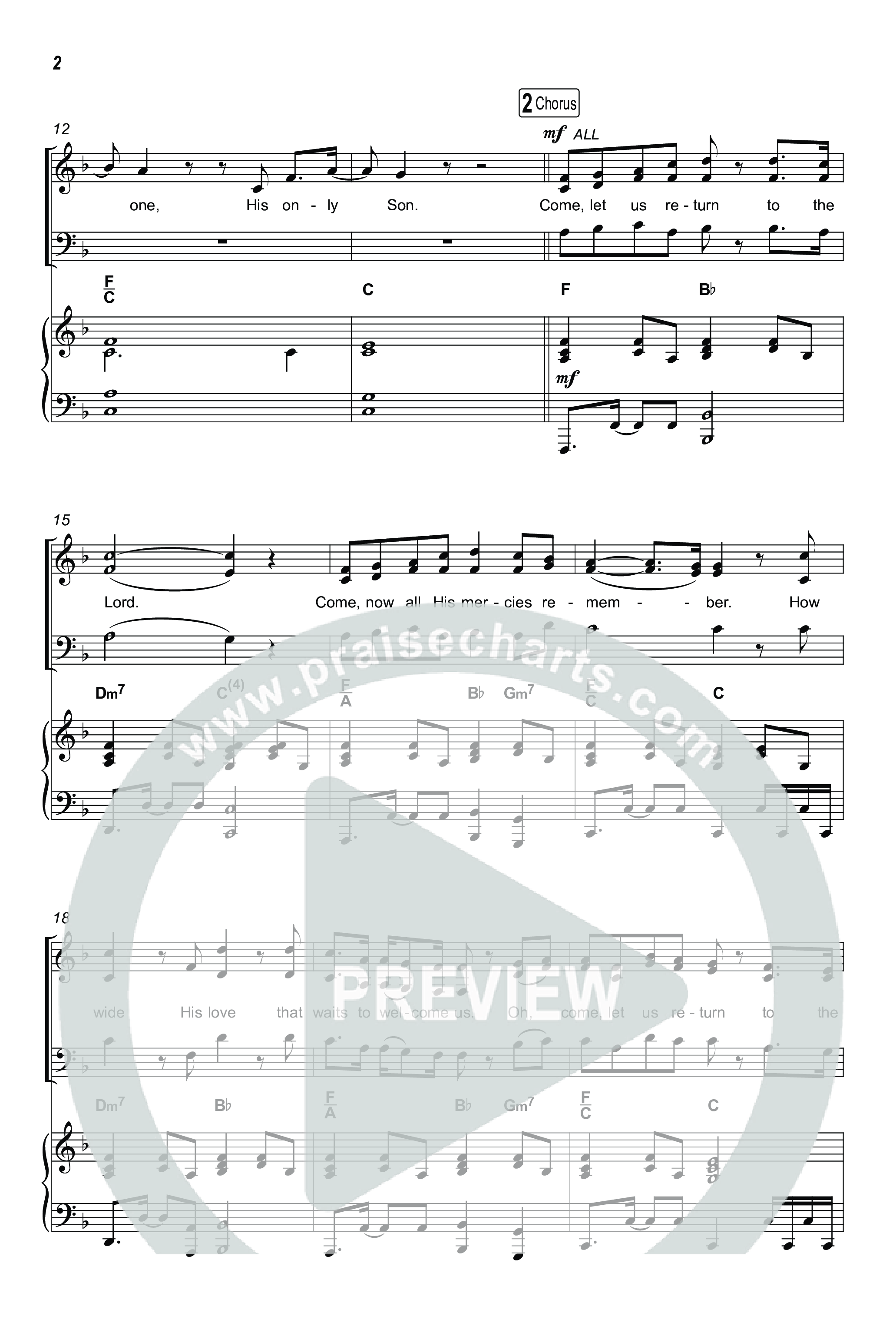 Come Let Us Return To The Lord (Worship Choir/SAB) Octavo (SAB & Pno) (Matt Papa / Matt Boswell / Cochren & Co)