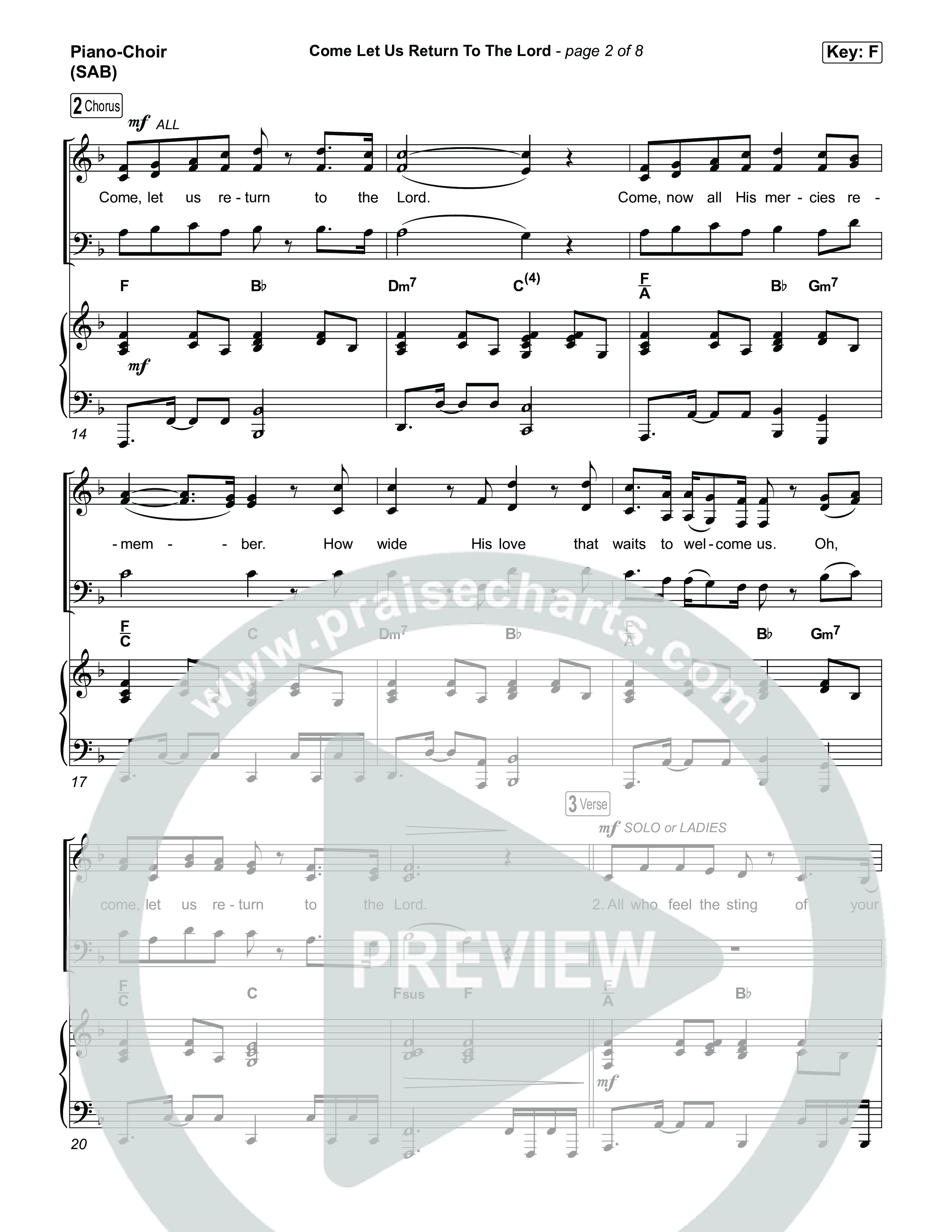 Come Let Us Return To The Lord (Worship Choir/SAB) Piano/Choir (SAB) (Matt Papa / Matt Boswell / Cochren & Co)