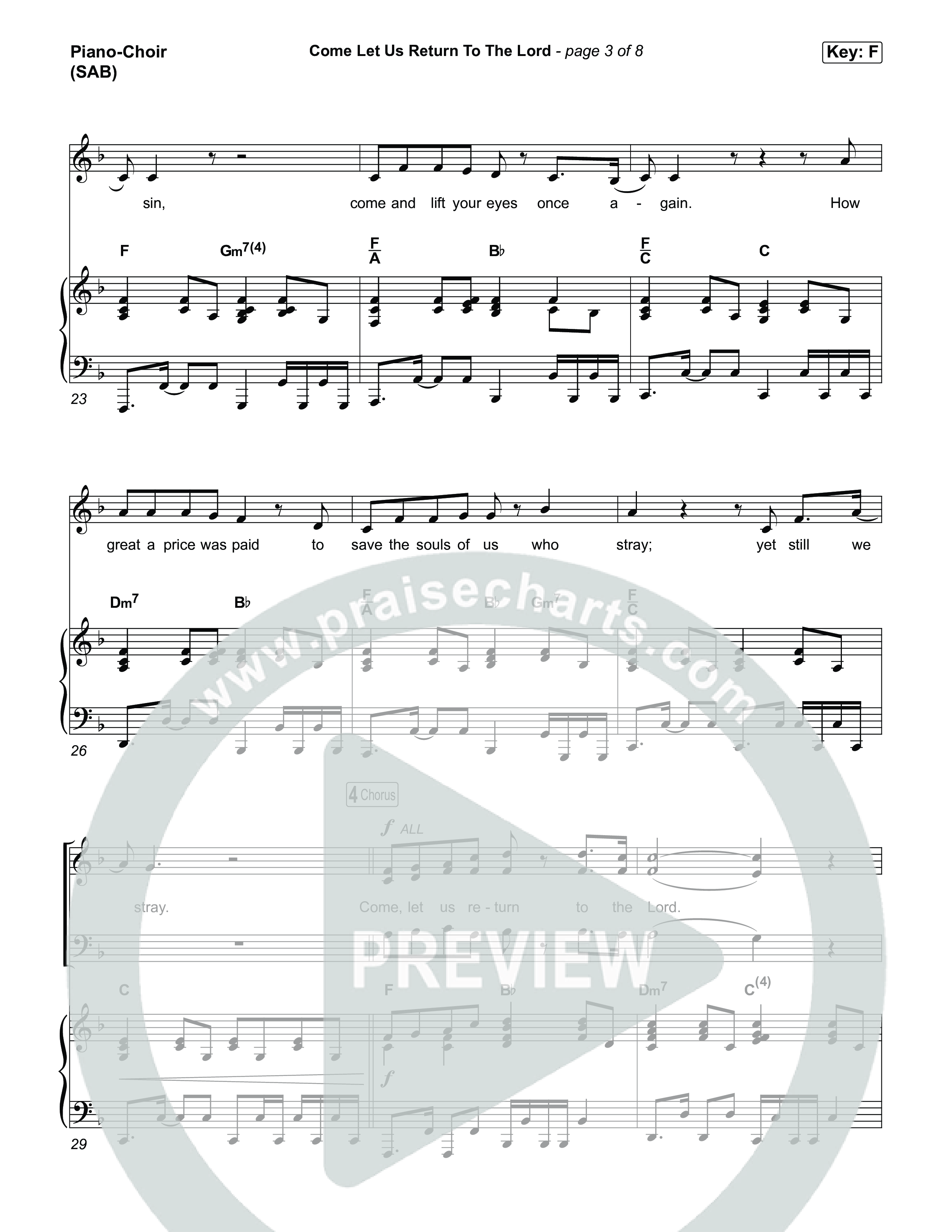 Come Let Us Return To The Lord (Worship Choir/SAB) Piano/Choir (SAB) (Matt Papa / Matt Boswell / Cochren & Co)