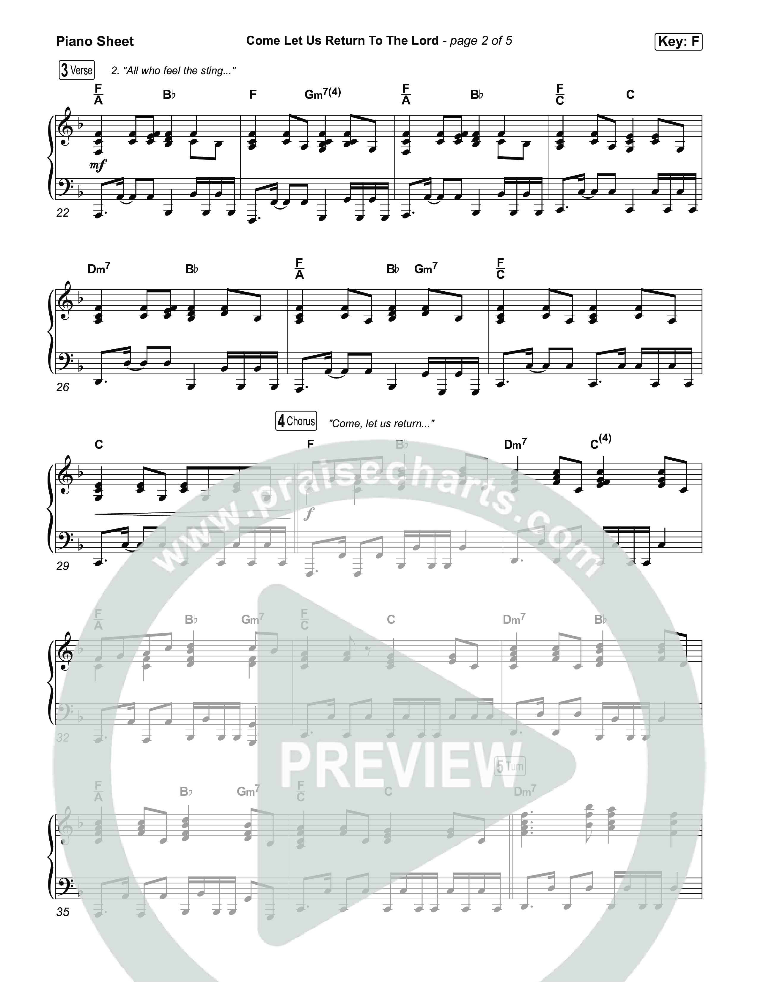 Come Let Us Return To The Lord (Worship Choir/SAB) Piano Sheet (Matt Papa / Matt Boswell / Cochren & Co)