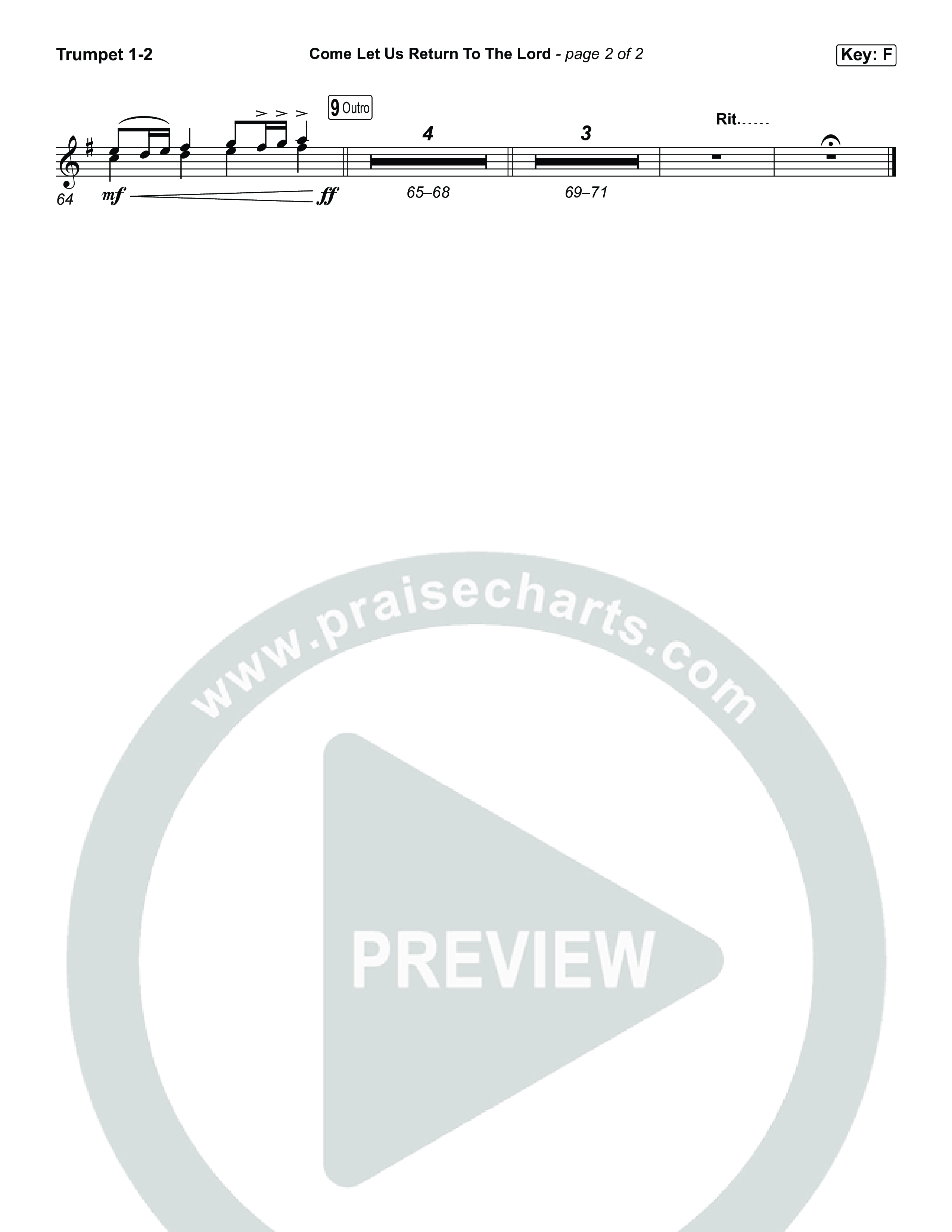 Come Let Us Return To The Lord (Unison/2-Part) Trumpet 1,2 (Matt Papa / Matt Boswell / Cochren & Co)