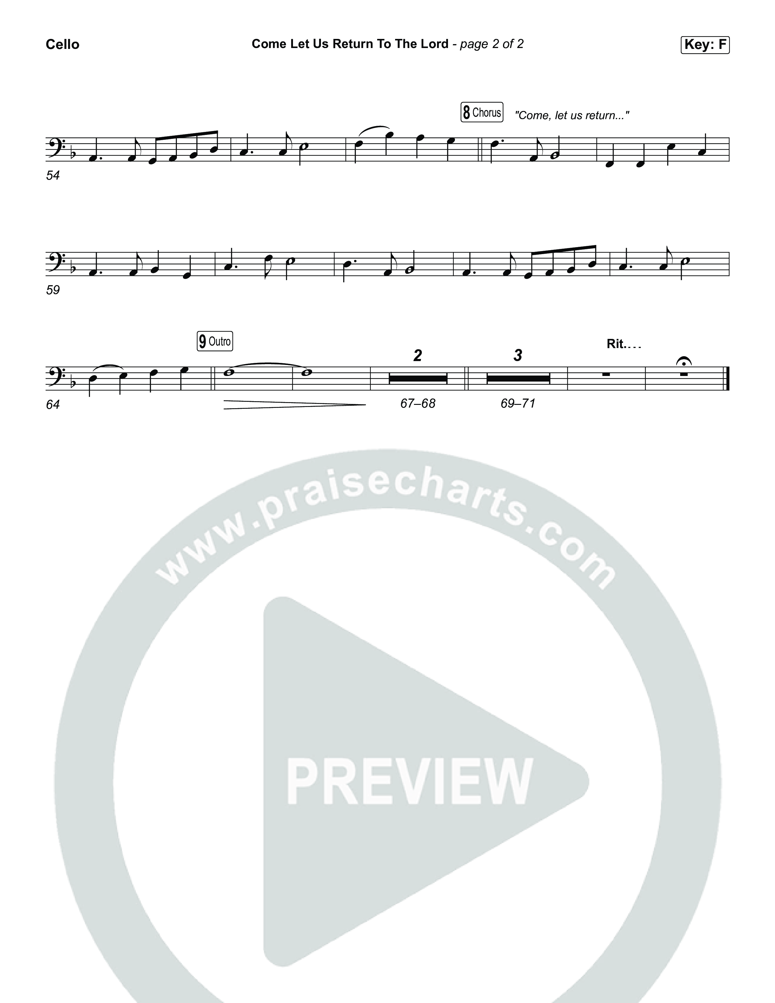 Come Let Us Return To The Lord (Sing It Now) Cello (Matt Papa / Matt Boswell / Cochren & Co)