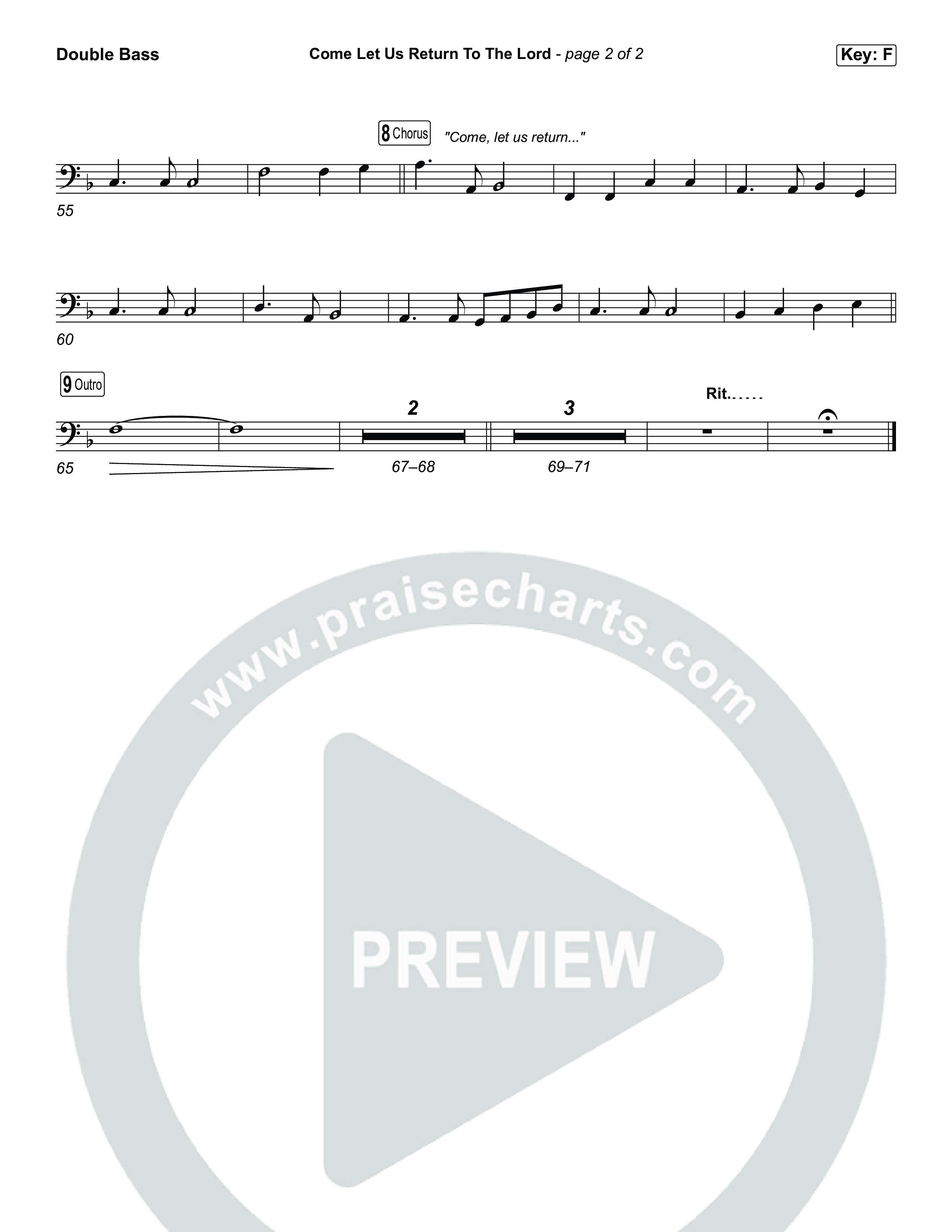 Come Let Us Return To The Lord (Sing It Now) Double Bass (Matt Papa / Matt Boswell / Cochren & Co)