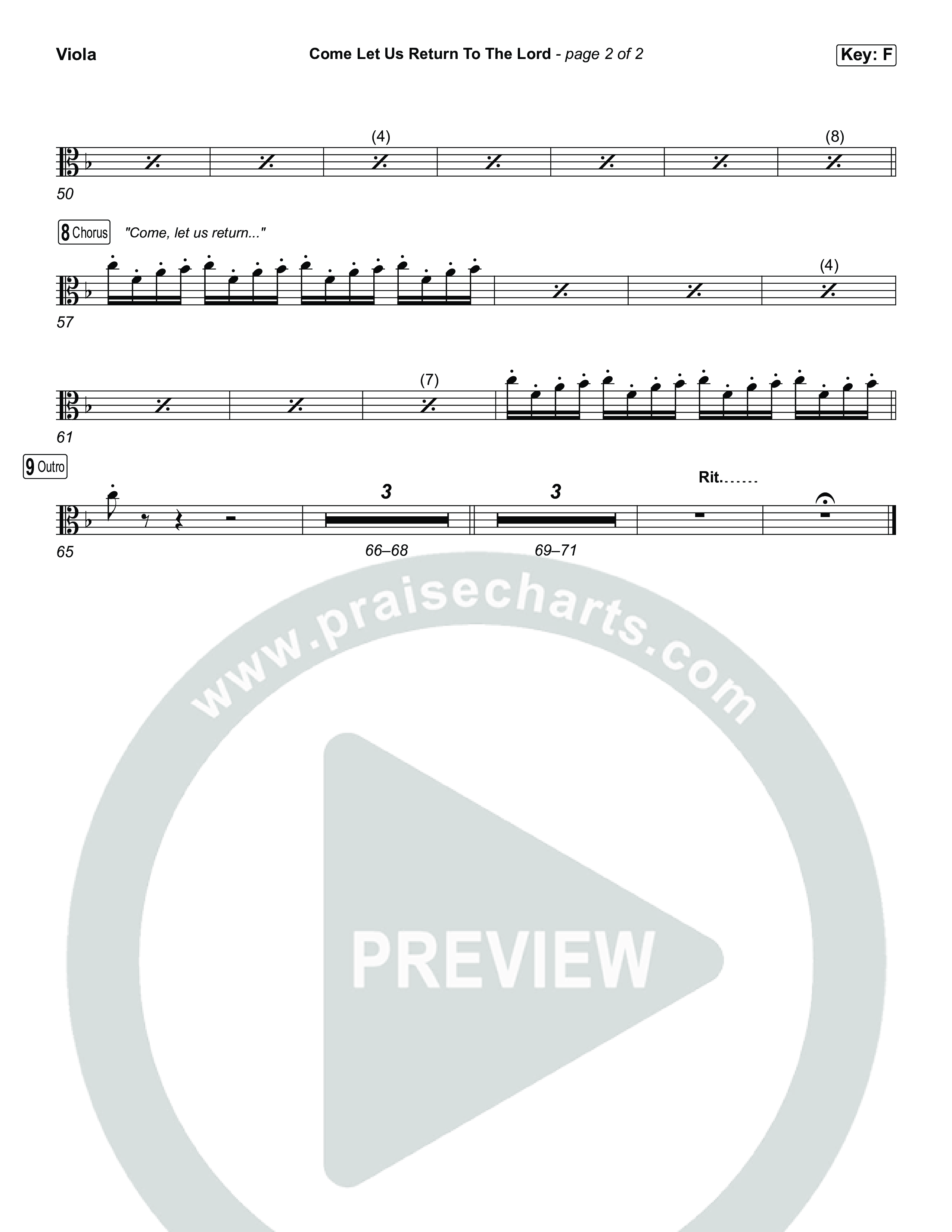 Come Let Us Return To The Lord (Sing It Now) Viola (Matt Papa / Matt Boswell / Cochren & Co)