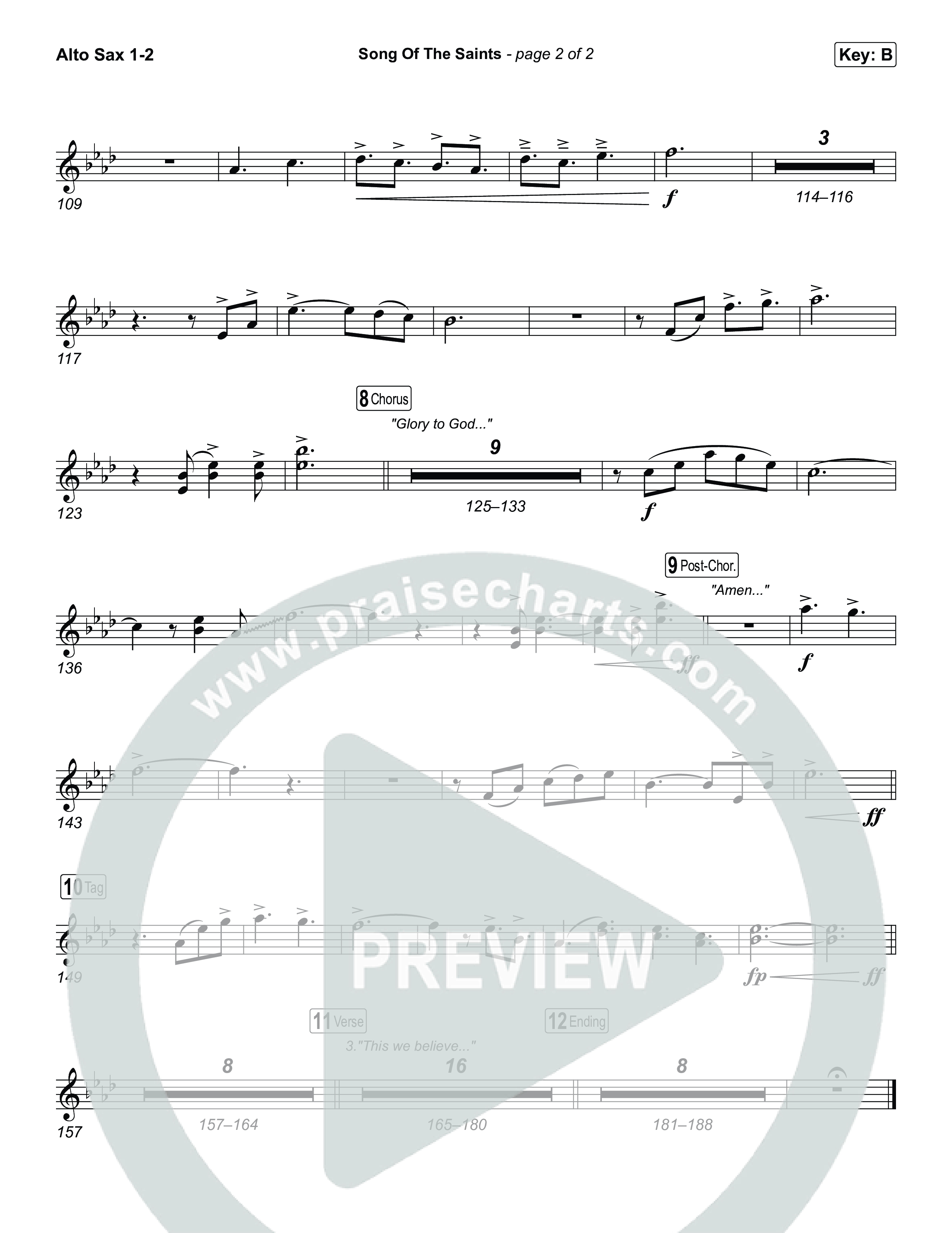 Song Of The Saints (Choral Anthem SATB) Sax Pack (Phil Wickham / Arr. Luke Gambill)