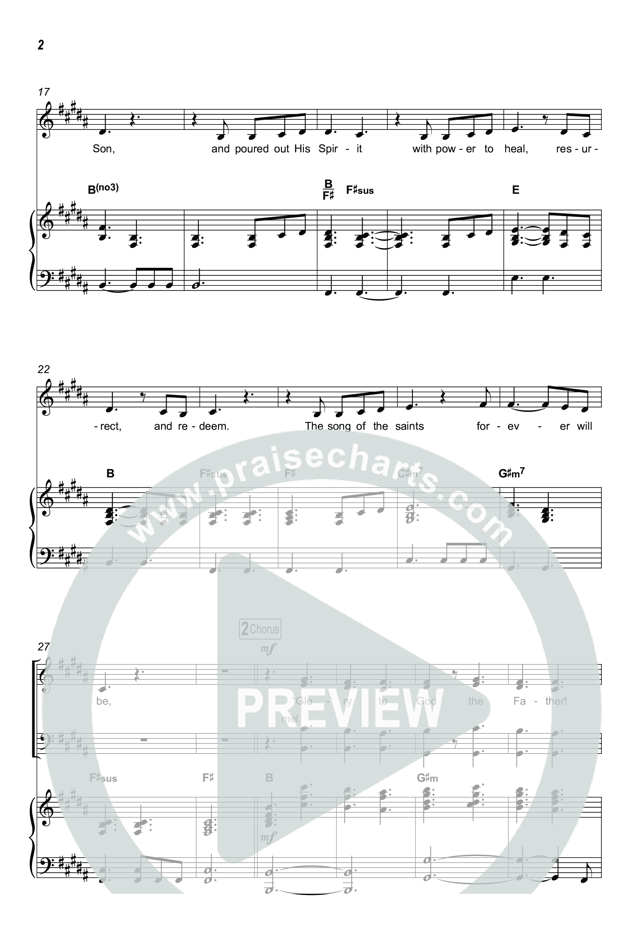 Song Of The Saints (Choral Anthem SATB) Octavo (SATB & Pno) (Phil Wickham / Arr. Luke Gambill)