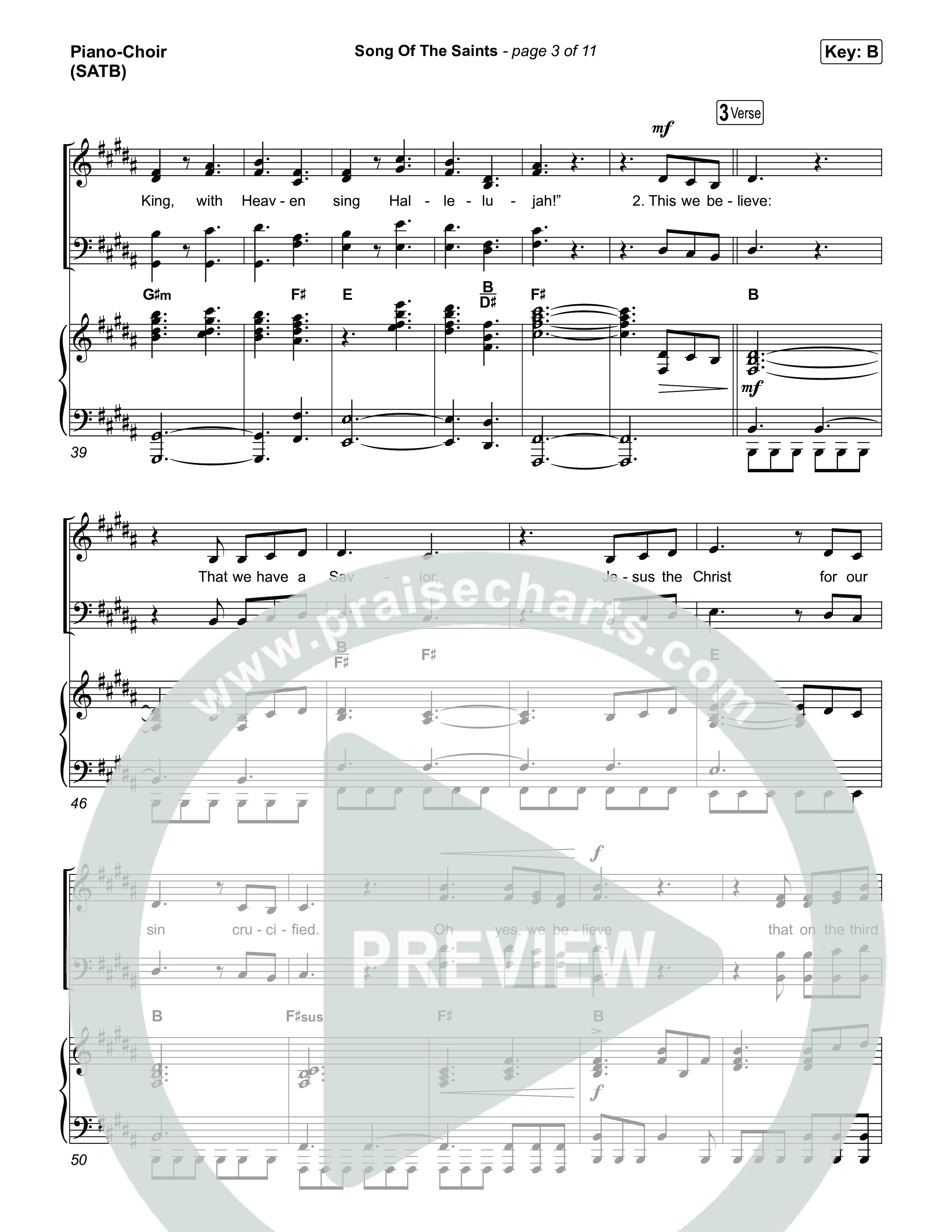 Song Of The Saints (Choral Anthem SATB) Piano/Vocal (SATB) (Phil Wickham / Arr. Luke Gambill)