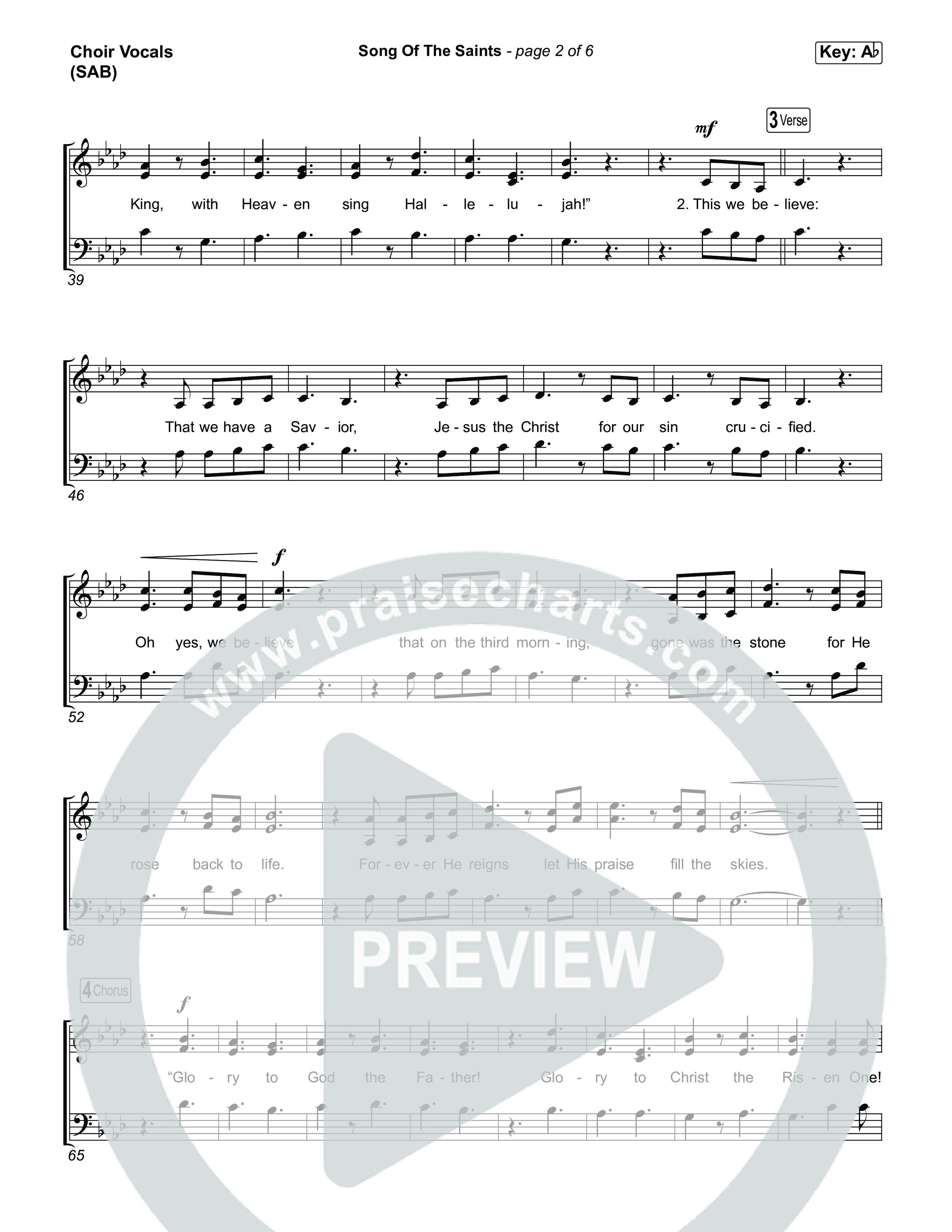 Song Of The Saints (Worship Choir/SAB) Choir Sheet (SAB) (Phil Wickham / Arr. Luke Gambill)