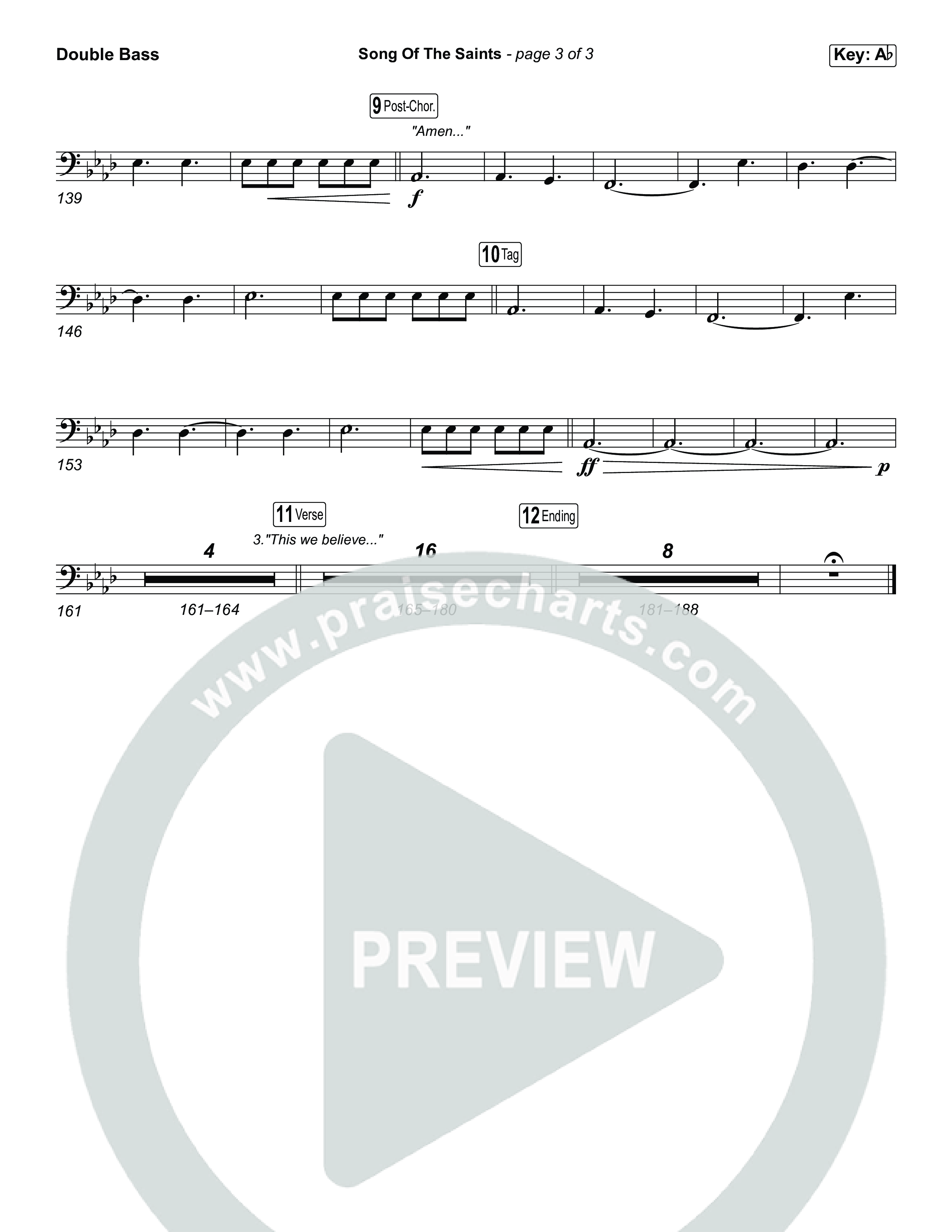 Song Of The Saints (Worship Choir/SAB) Double Bass (Phil Wickham / Arr. Luke Gambill)