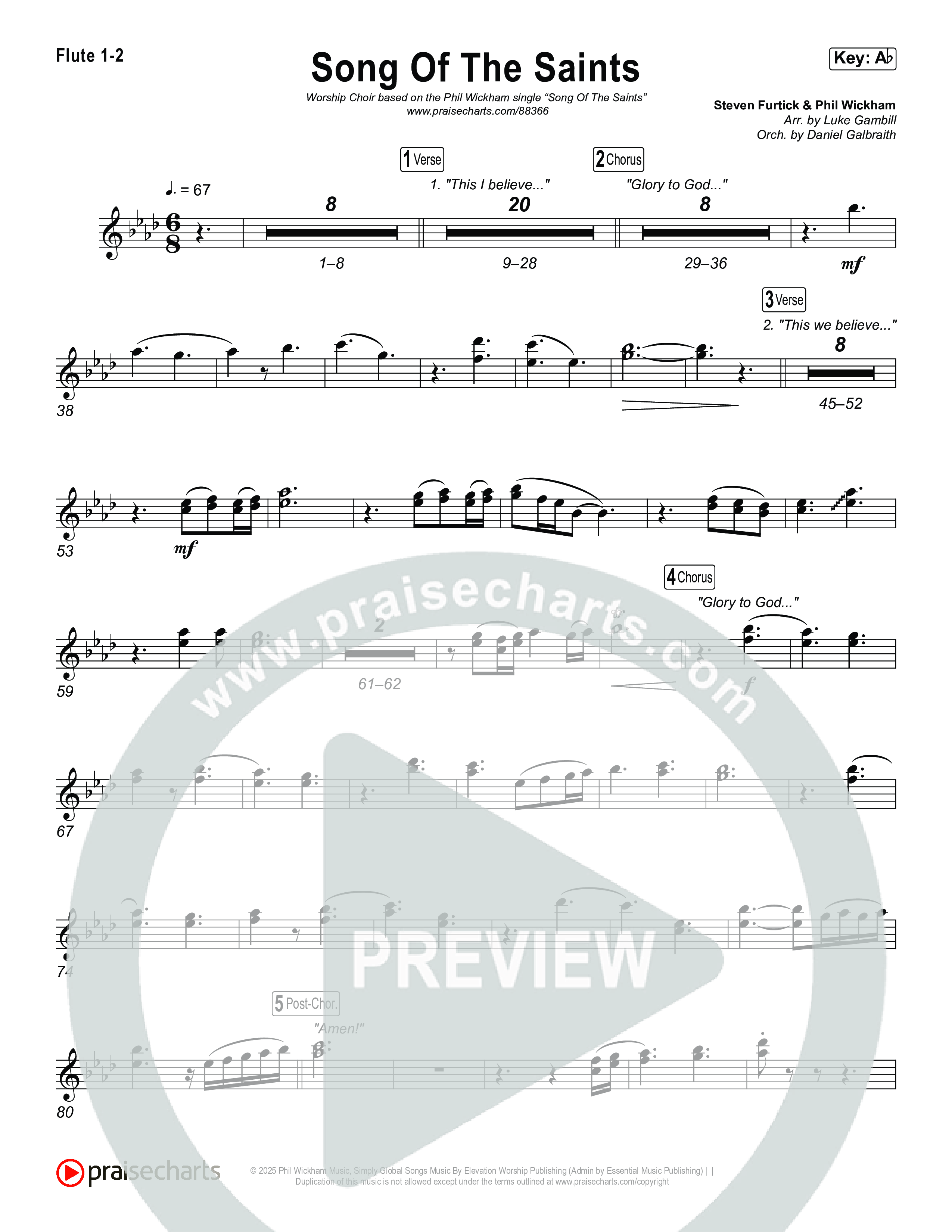 Song Of The Saints (Worship Choir/SAB) Wind Pack (Phil Wickham / Arr. Luke Gambill)