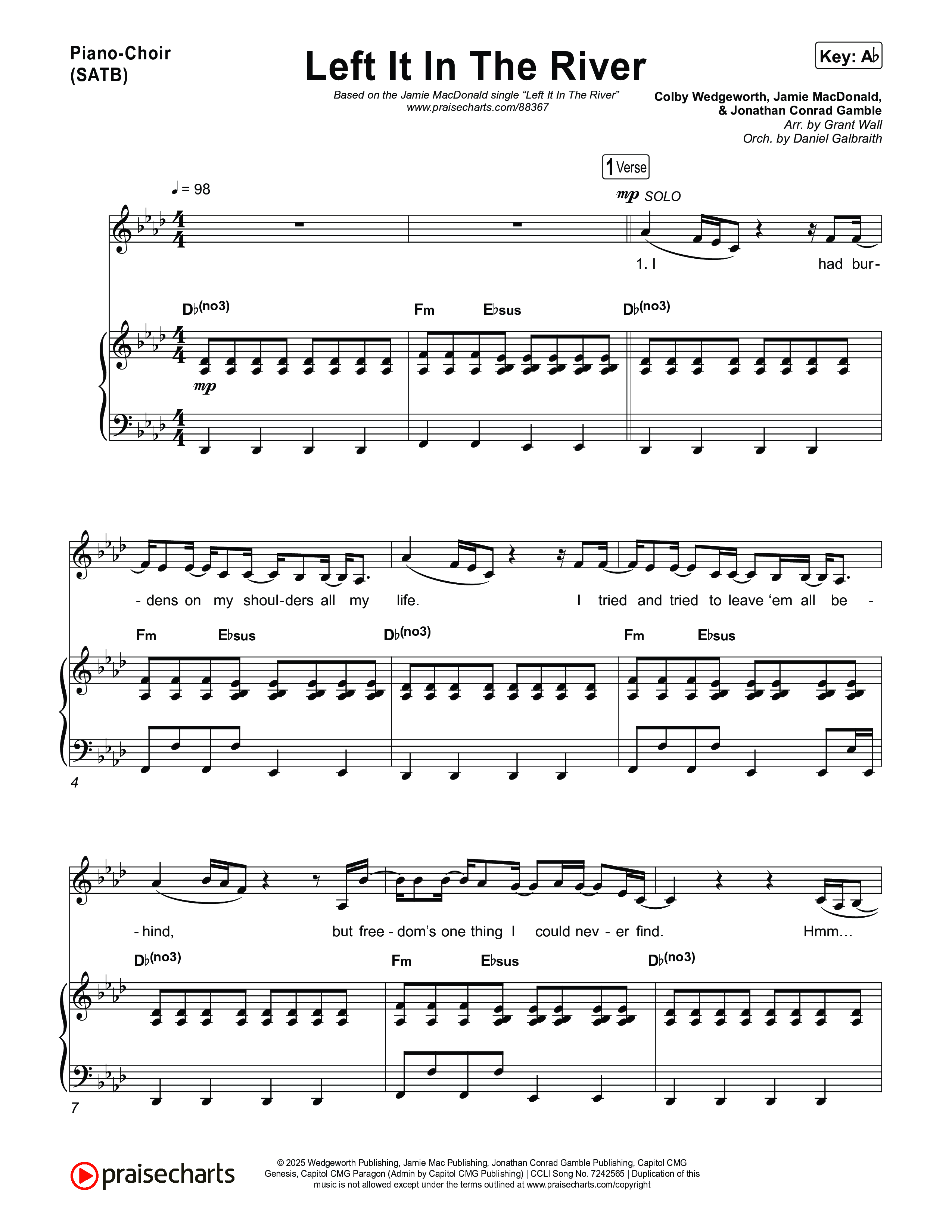 Left It In The River Piano/Vocal Pack (Jamie MacDonald)