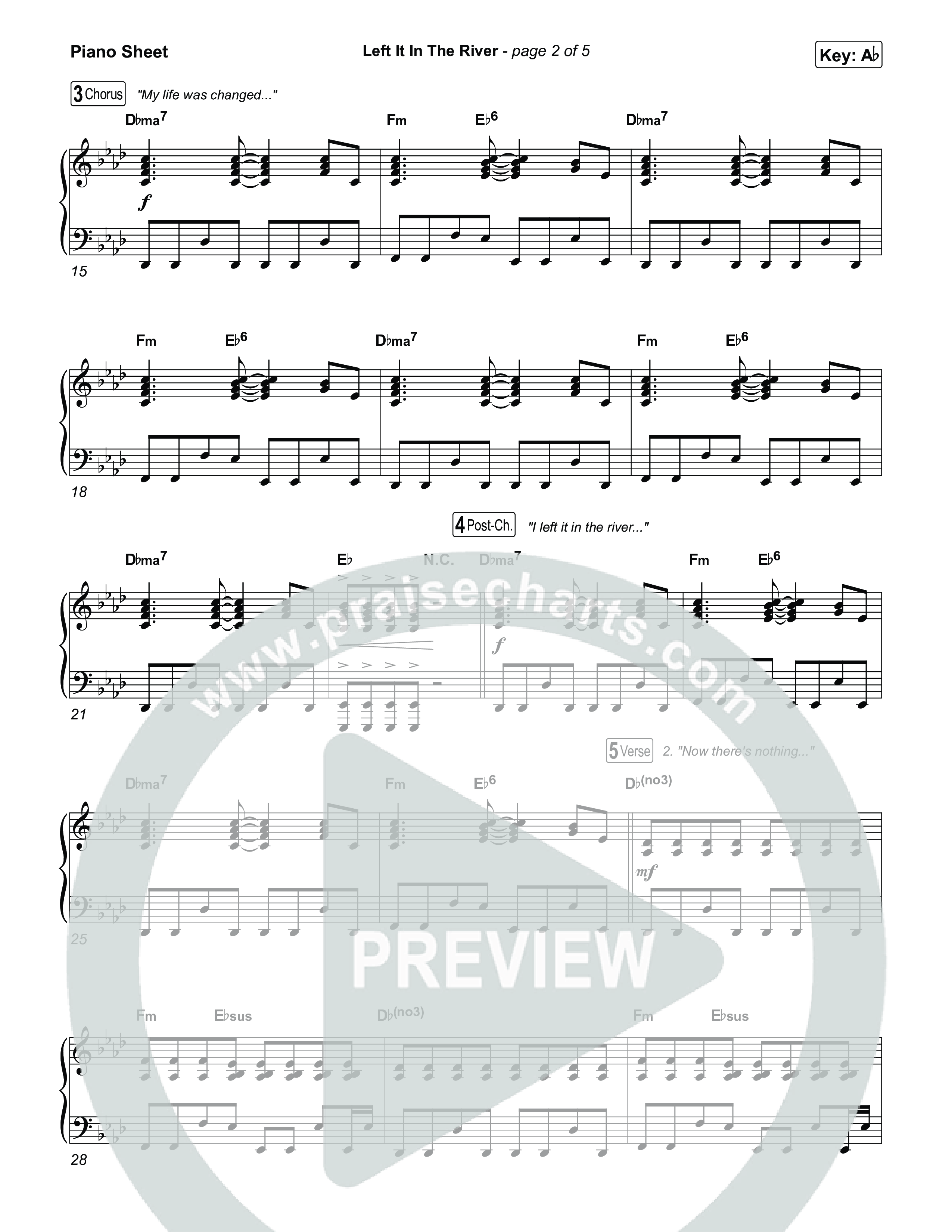 Left It In The River Piano Sheet (Jamie MacDonald)