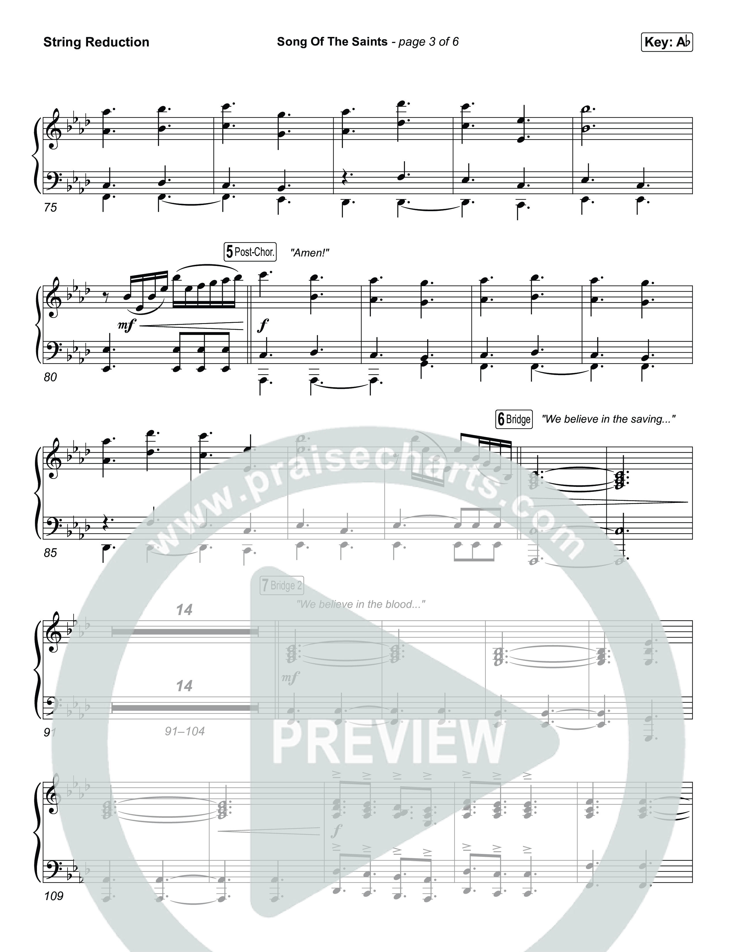 Song Of The Saints (Unison/2-Part) String Reduction (Phil Wickham / Arr. Luke Gambill)