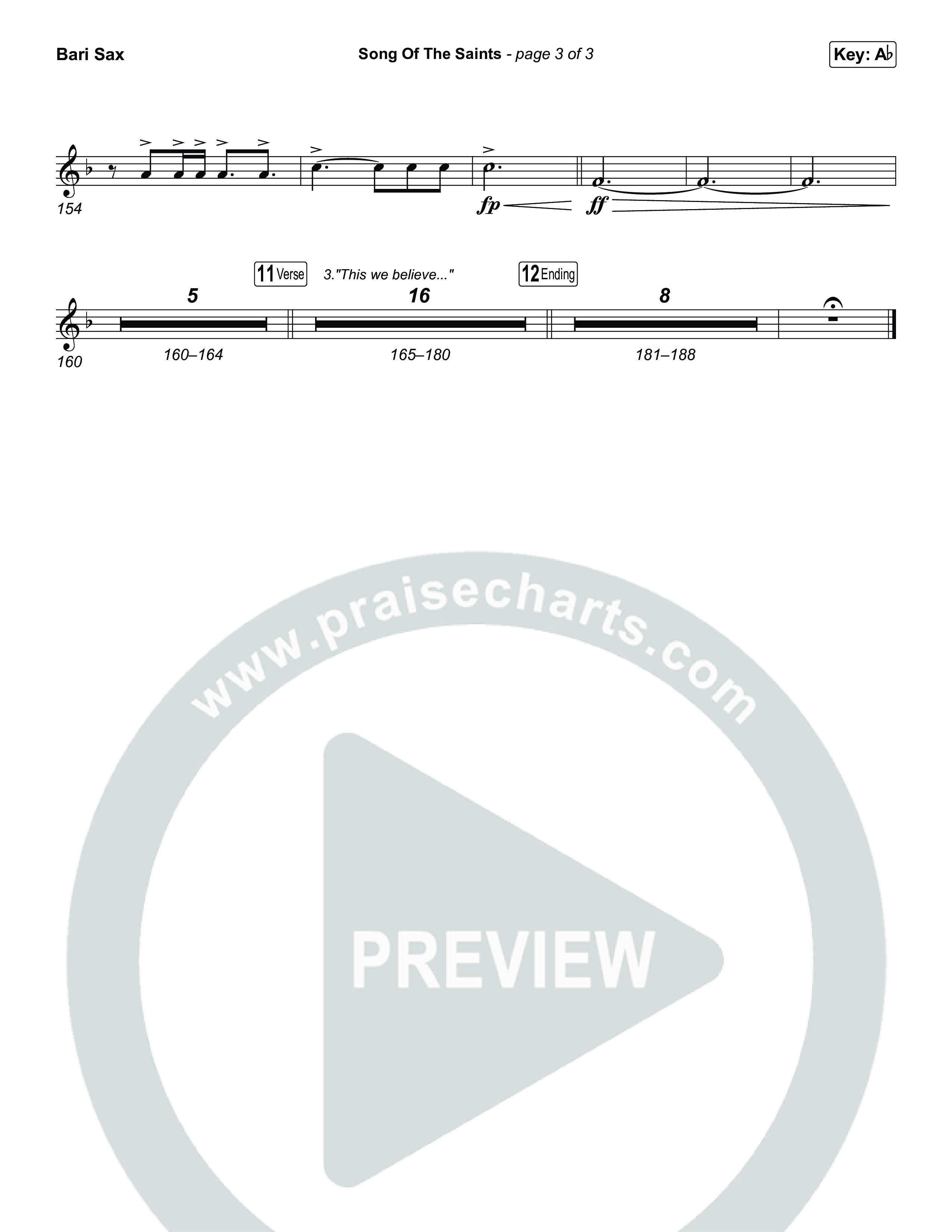 Song Of The Saints (Sing It Now) Bari Sax (Phil Wickham / Arr. Luke Gambill)