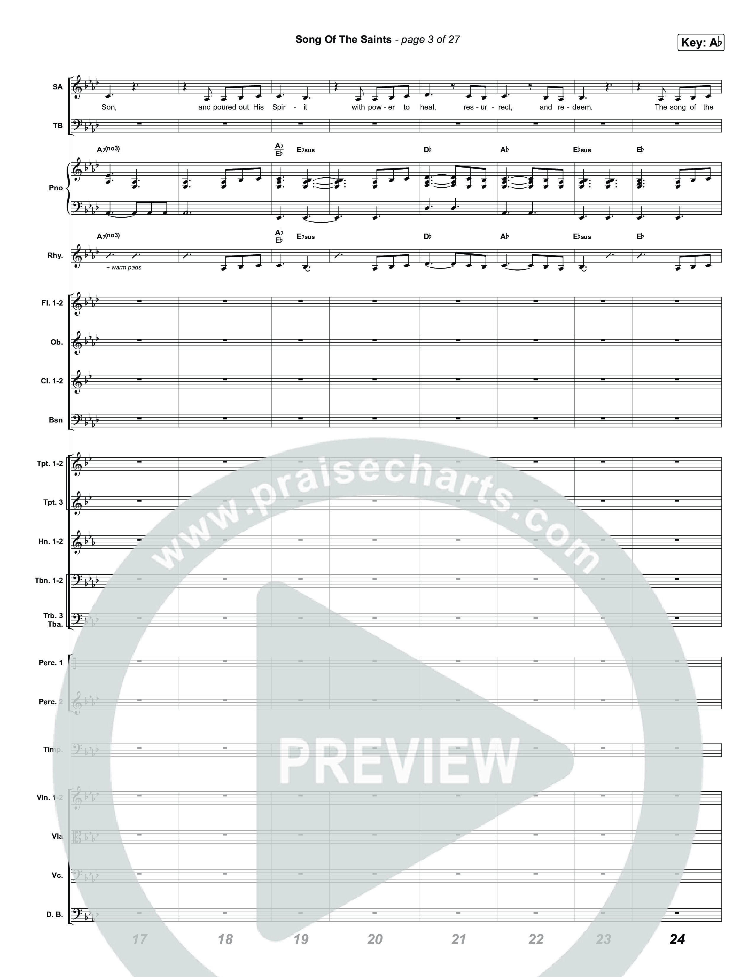Song Of The Saints (Sing It Now) Conductor's Score (Phil Wickham / Arr. Luke Gambill)