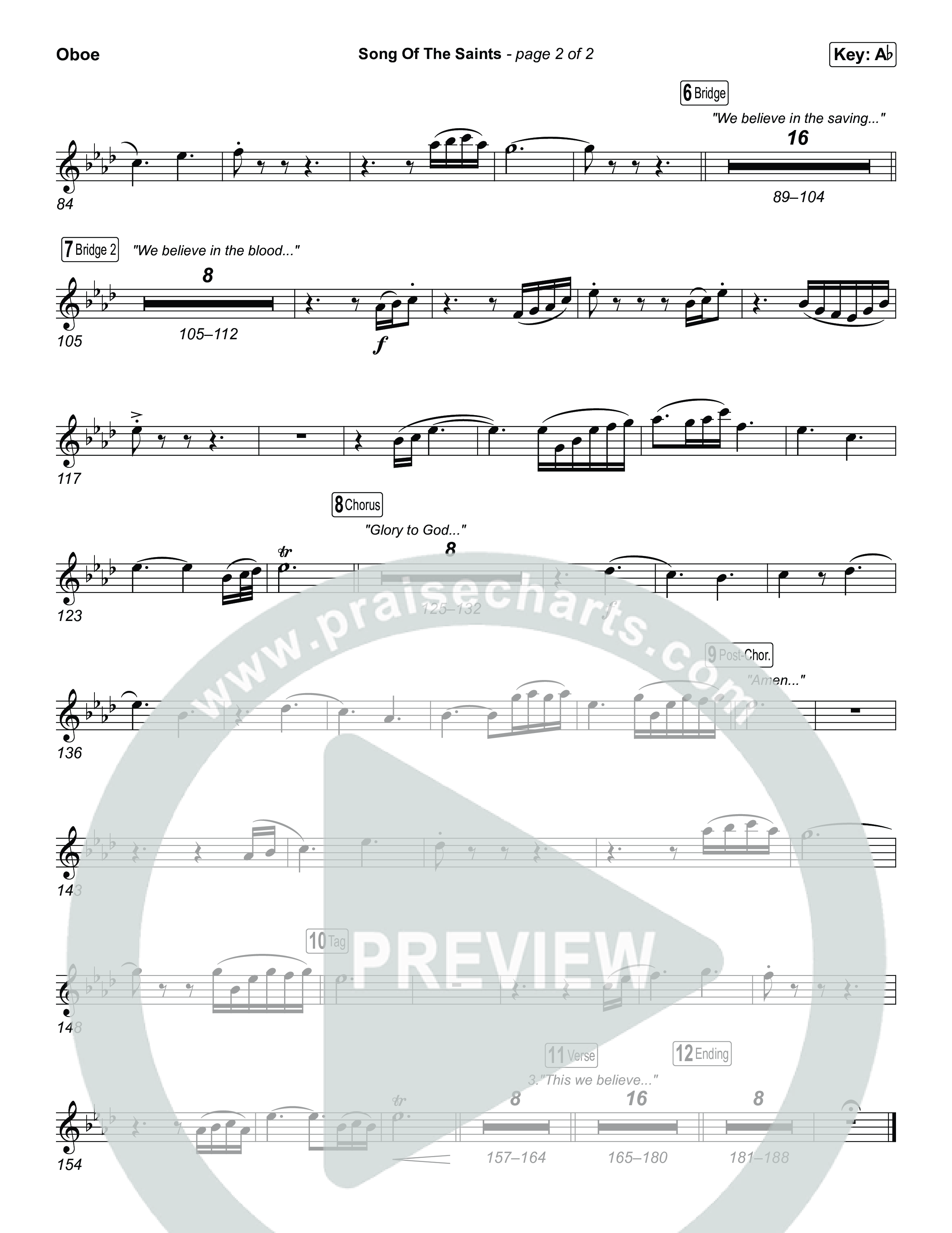 Song Of The Saints (Sing It Now) Oboe (Phil Wickham / Arr. Luke Gambill)