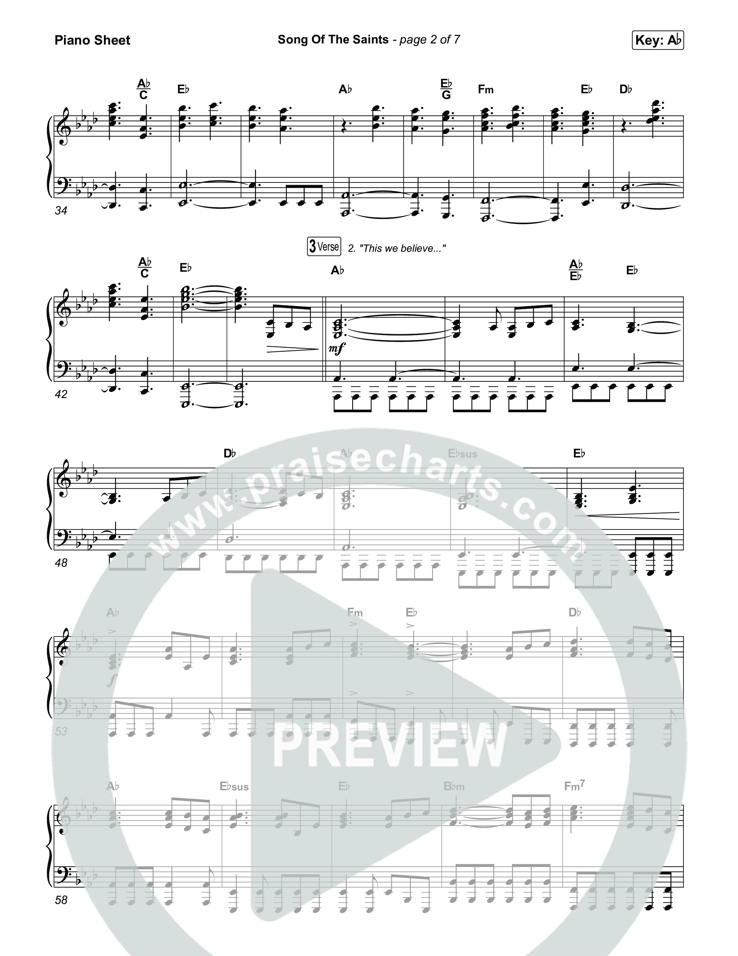 Song Of The Saints (Sing It Now) Piano Sheet (Phil Wickham / Arr. Luke Gambill)