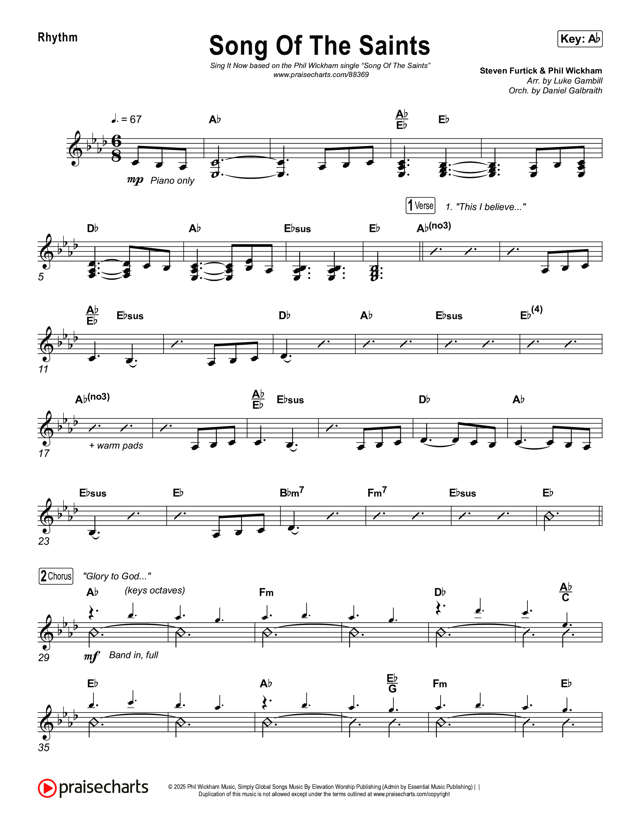 Song Of The Saints (Sing It Now) Rhythm Pack (Phil Wickham / Arr. Luke Gambill)