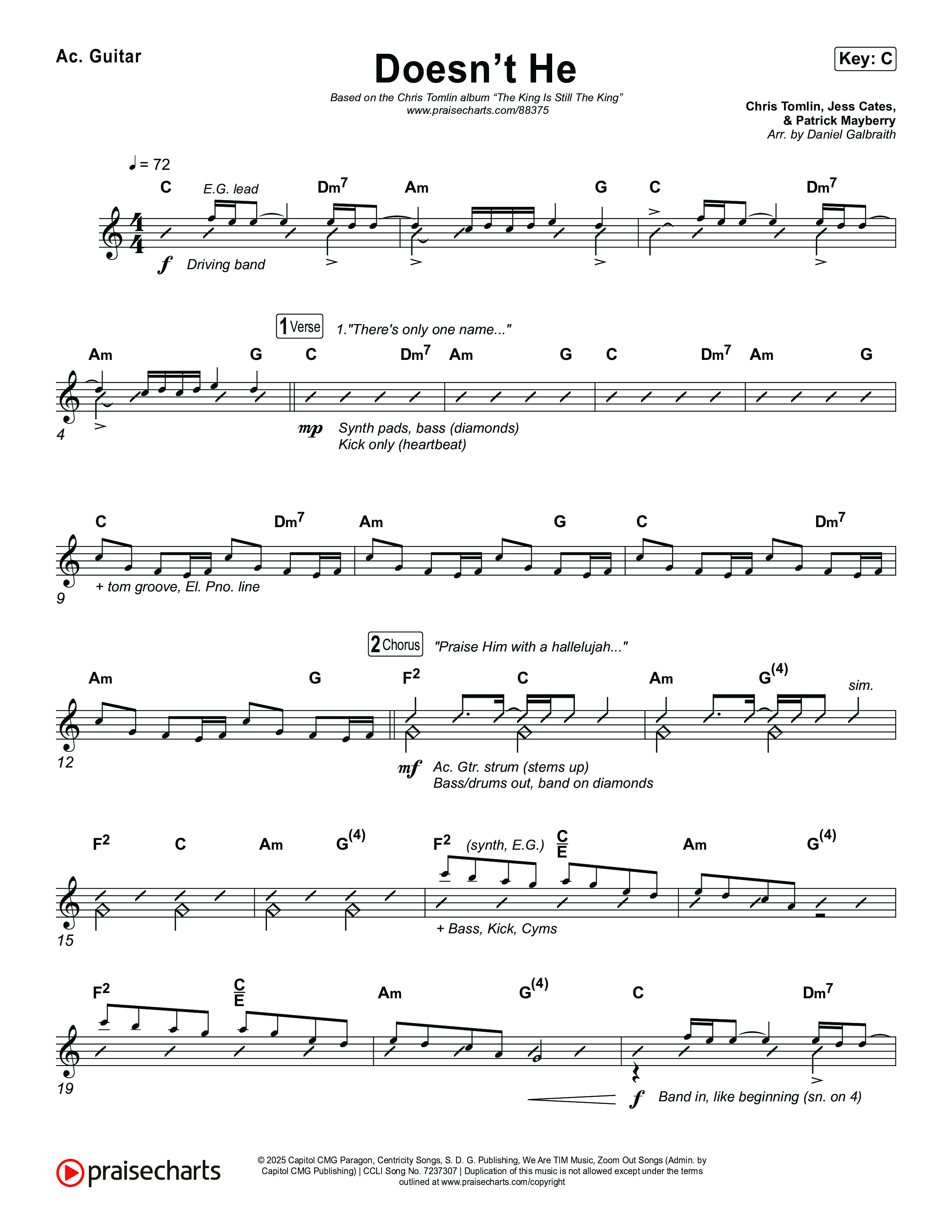 Doesn't He Acoustic Guitar (Chris Tomlin)