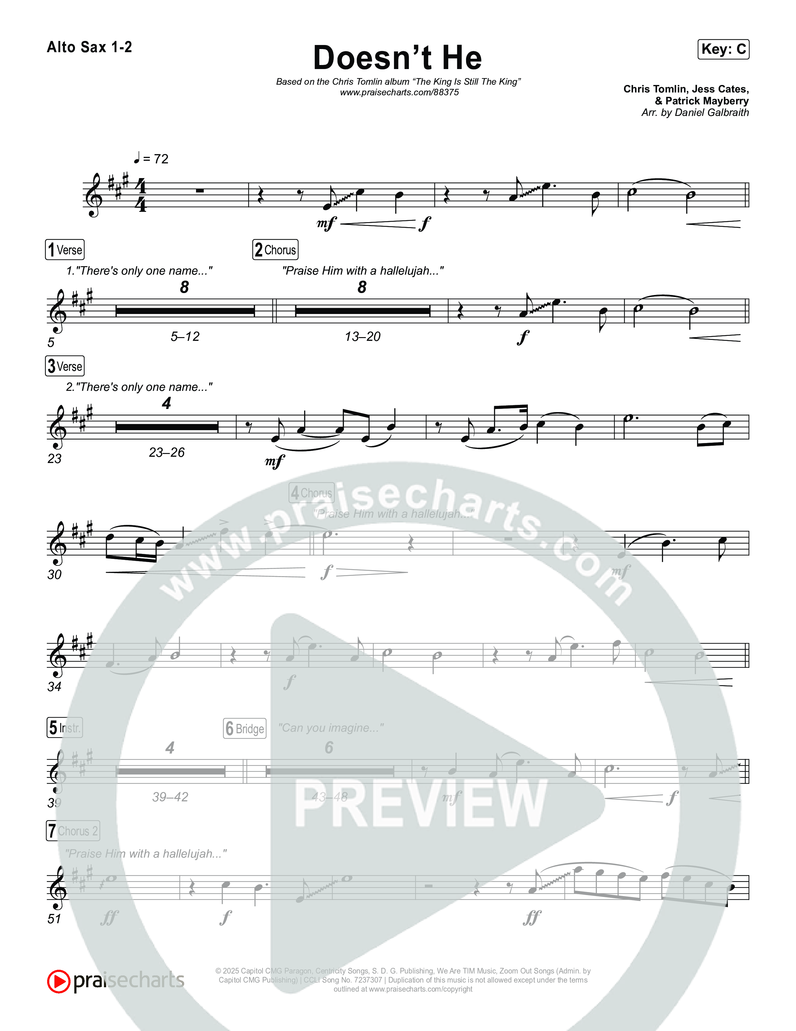 Doesn't He Alto Sax 1,2 (Chris Tomlin)