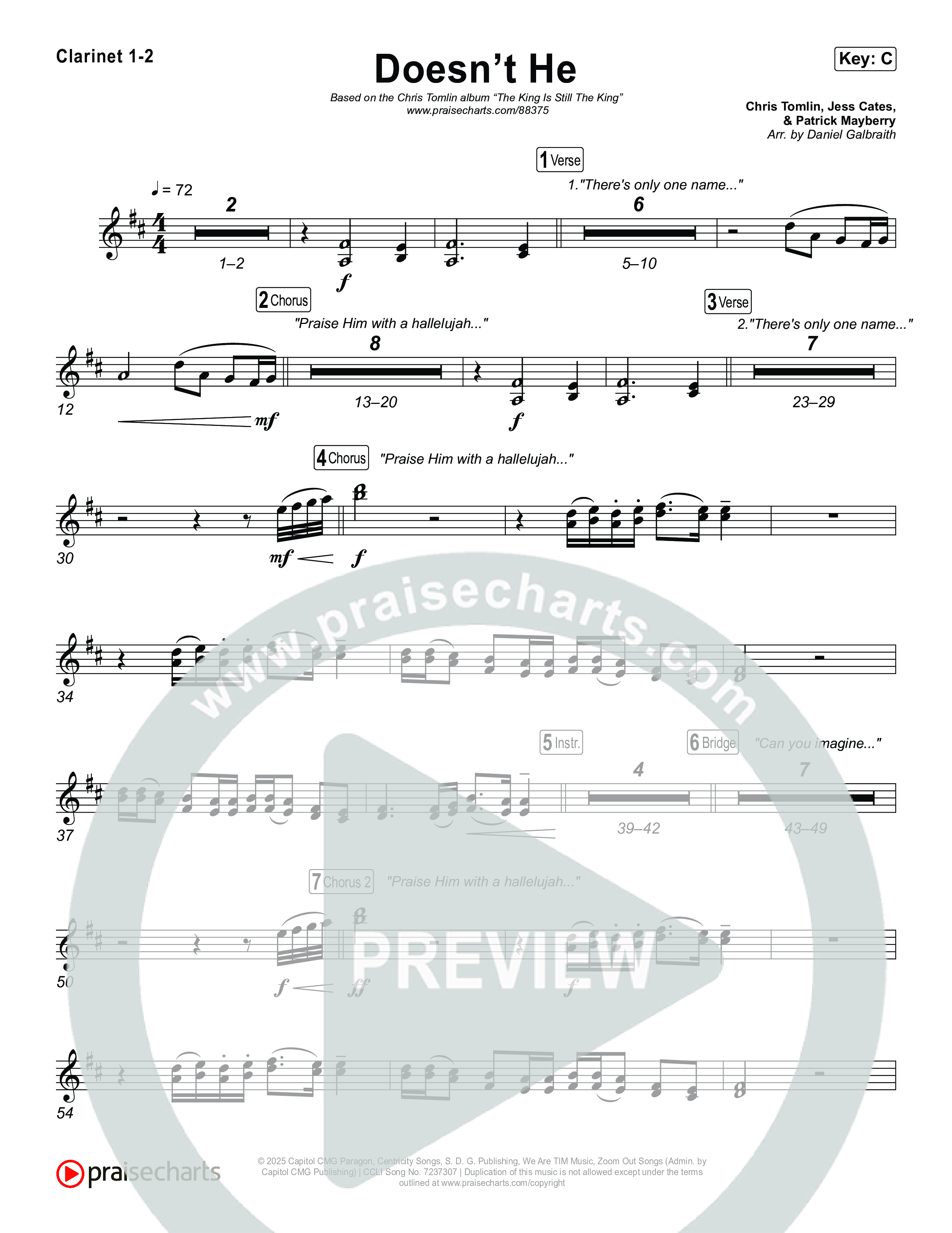 Doesn't He Clarinet 1,2 (Chris Tomlin)