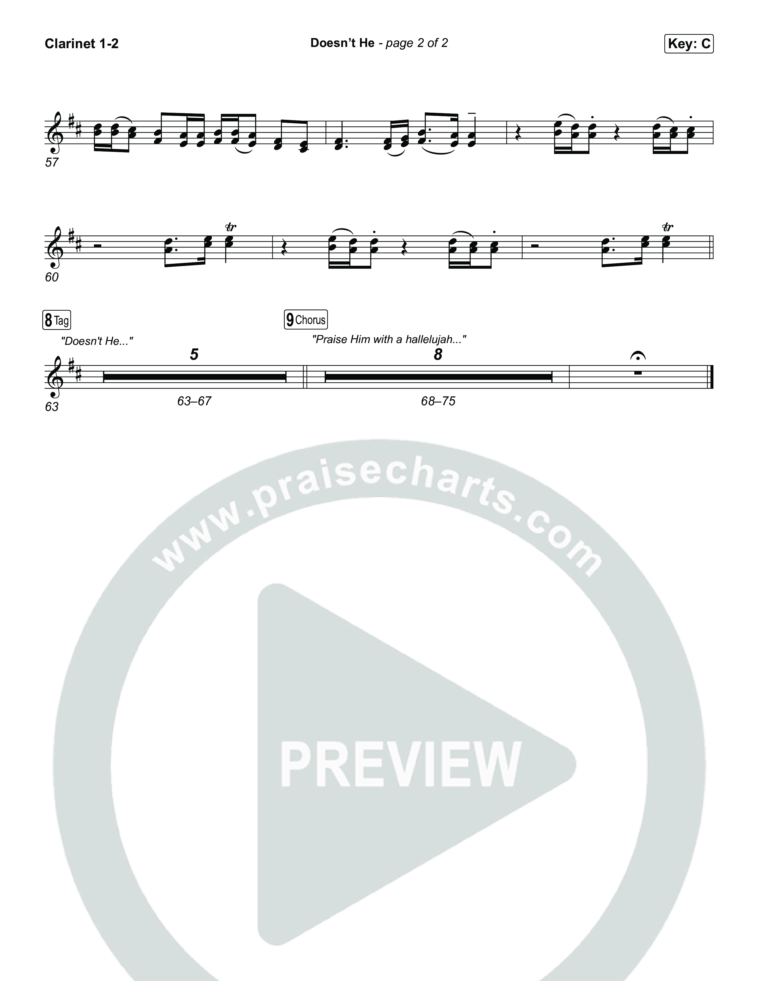 Doesn't He Clarinet 1,2 (Chris Tomlin)