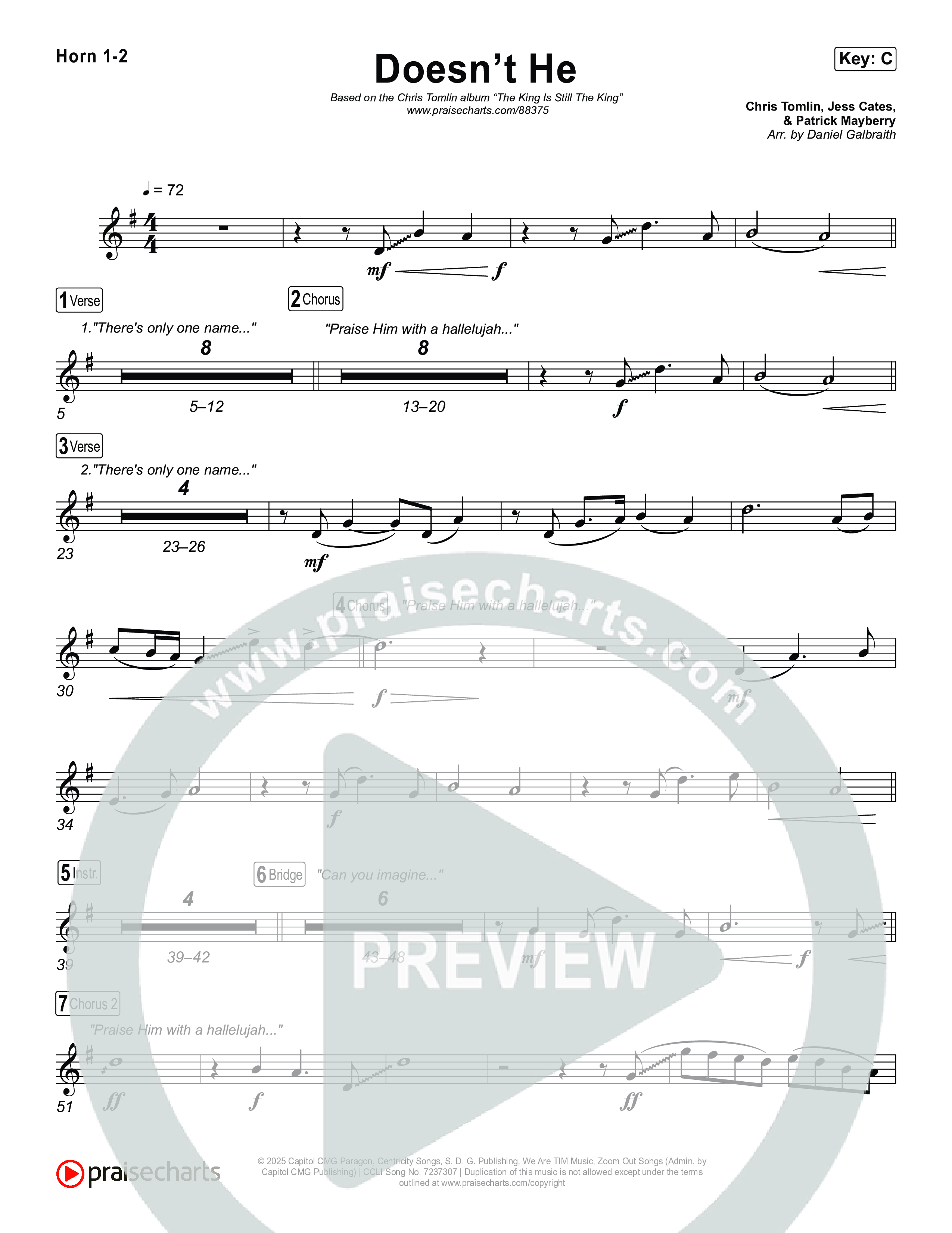 Doesn't He French Horn 1,2 (Chris Tomlin)