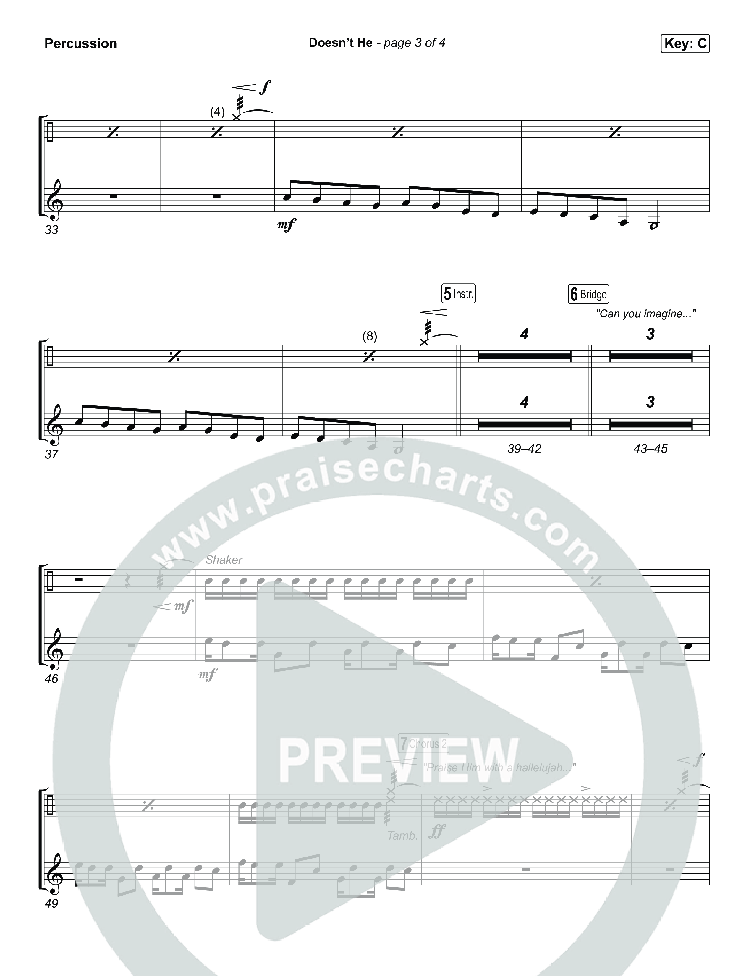 Doesn't He Percussion (Chris Tomlin)