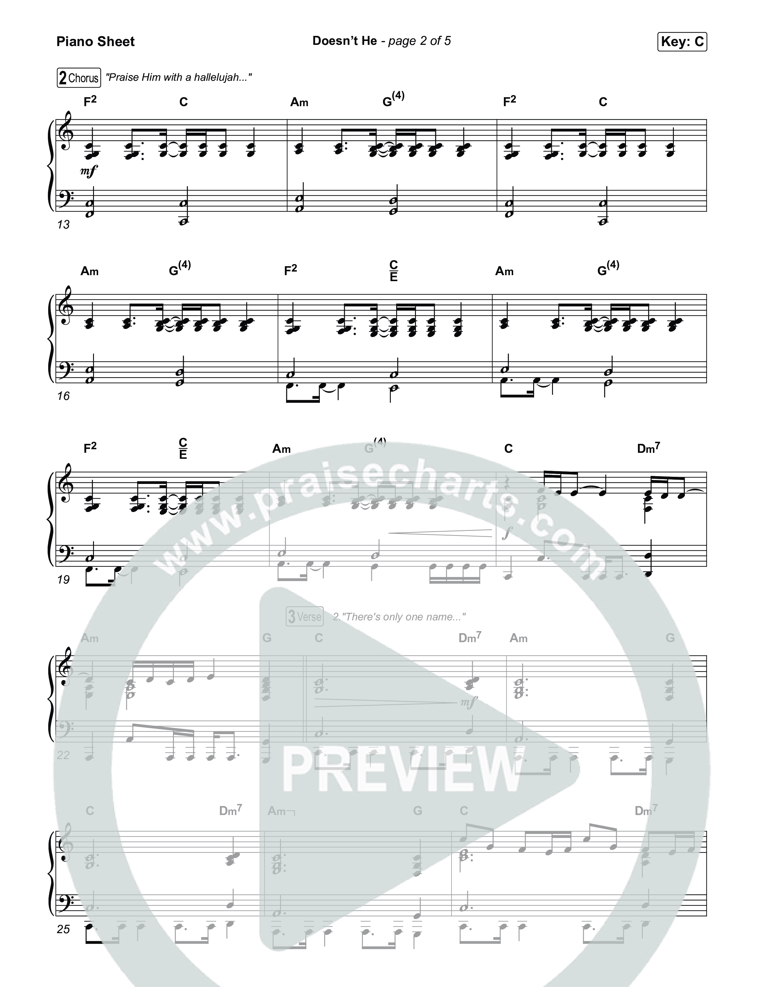 Doesn't He Piano Sheet (Chris Tomlin)