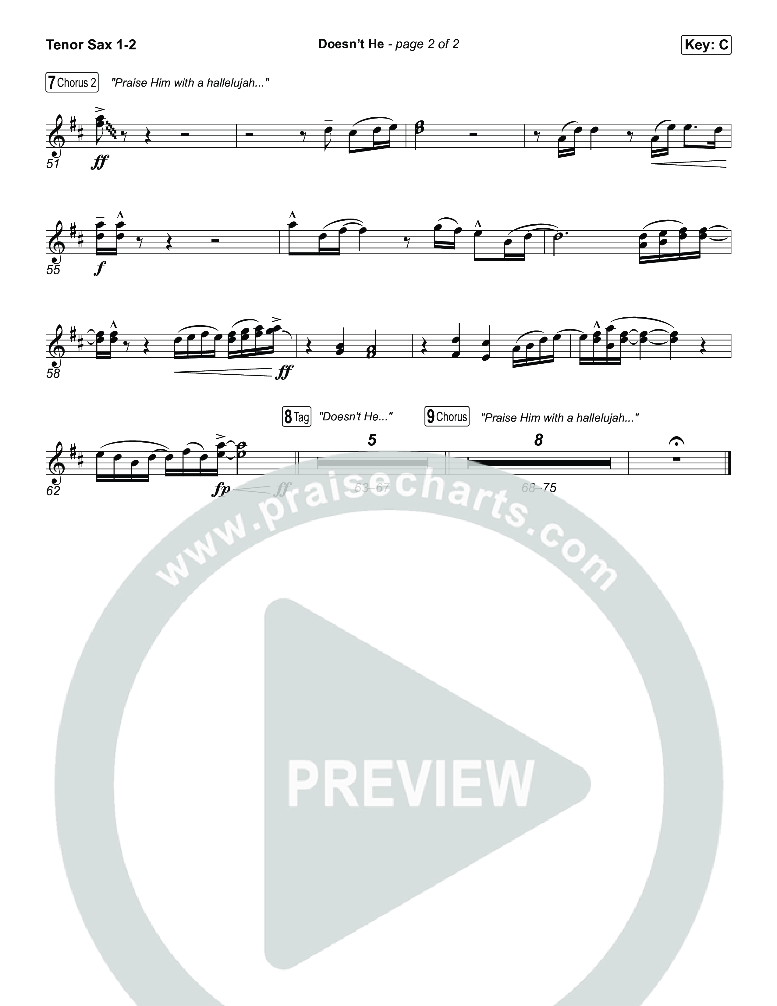 Doesn't He Tenor Sax 1,2 (Chris Tomlin)