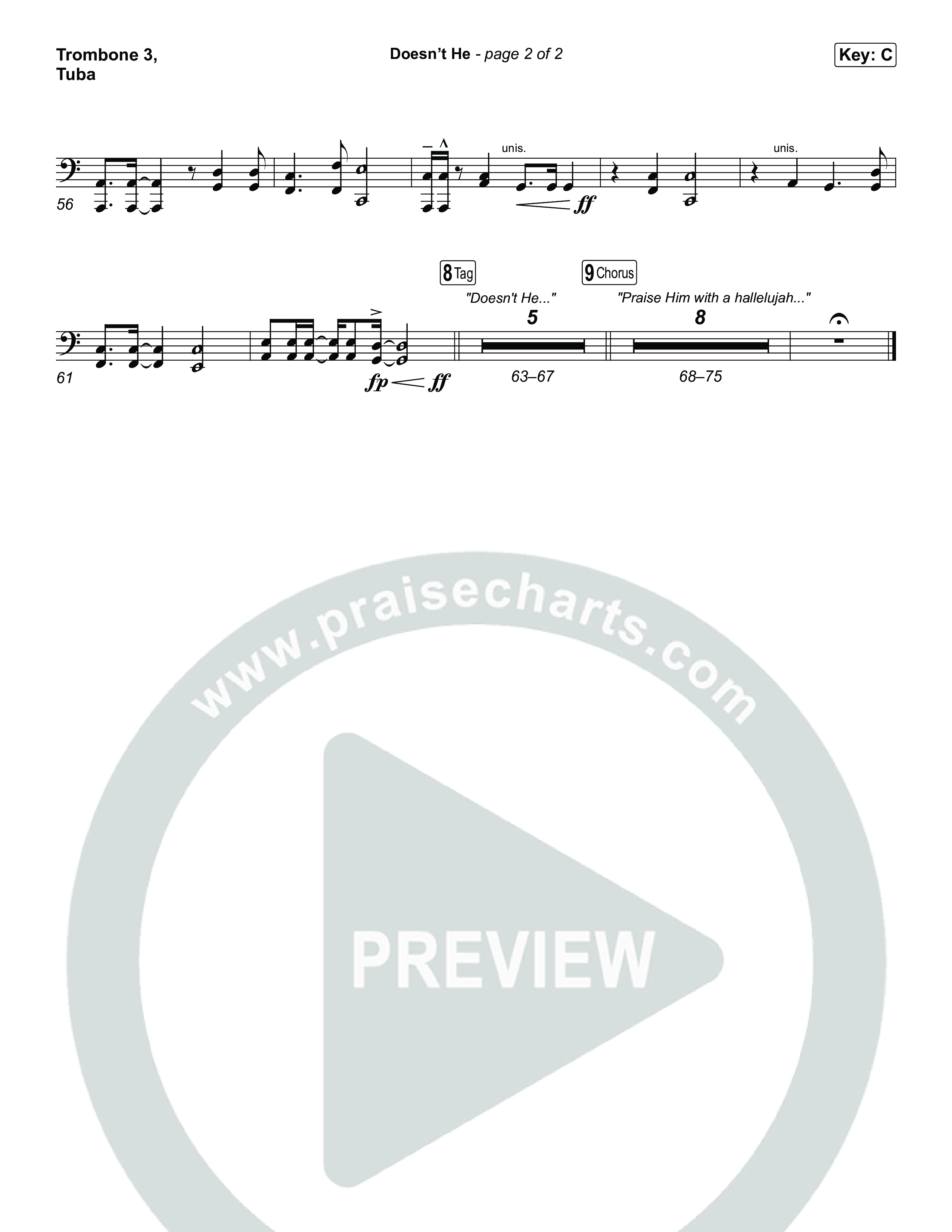 Doesn't He Trombone 3/Tuba (Chris Tomlin)