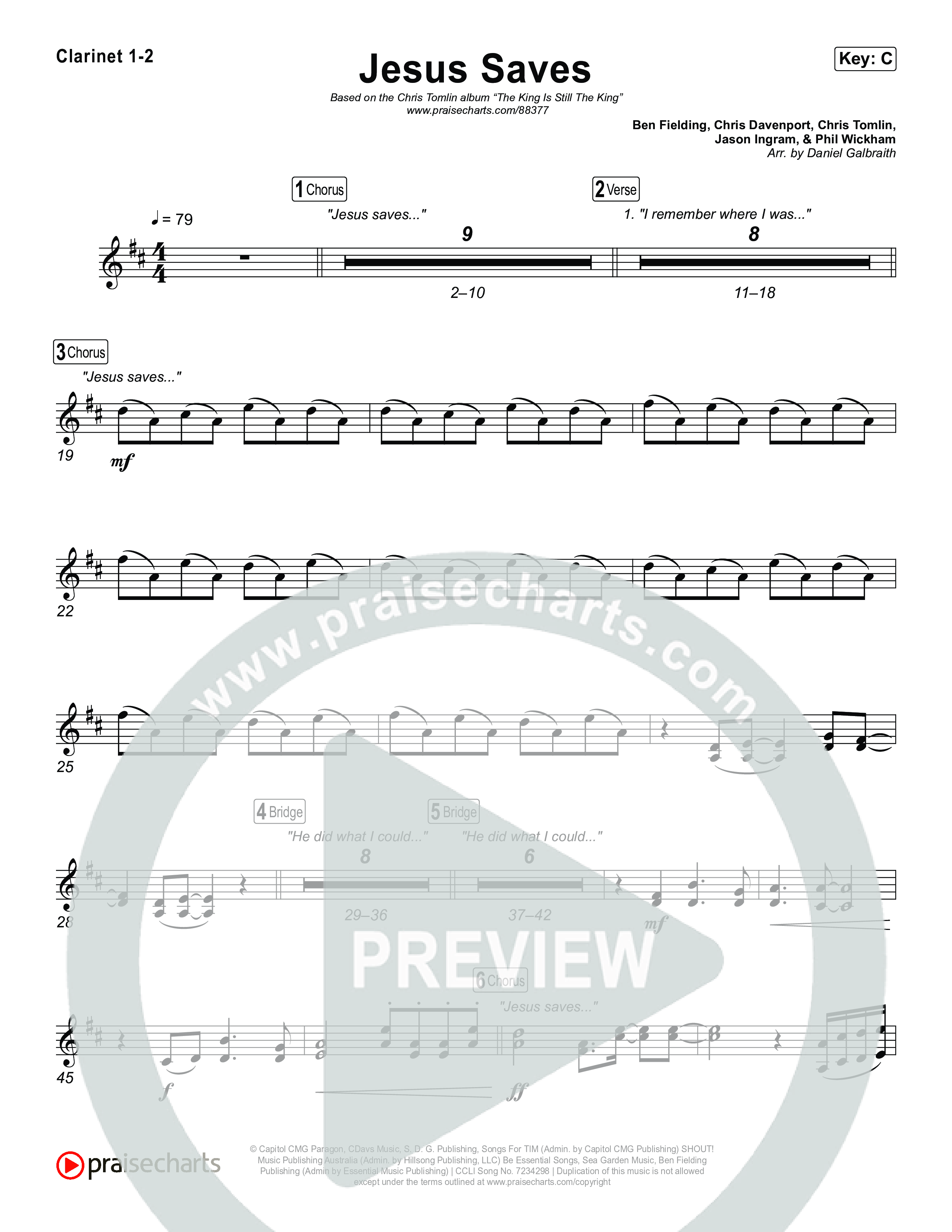 Jesus Saves Clarinet 1,2 (Chris Tomlin)