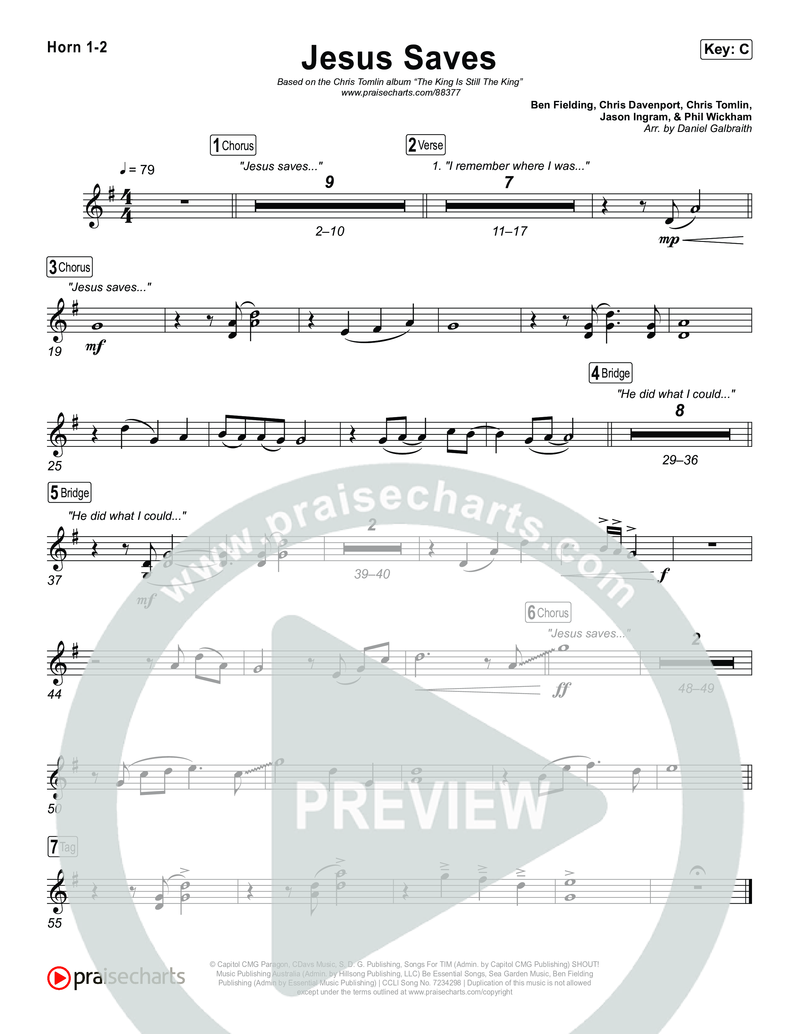 Jesus Saves French Horn 1,2 (Chris Tomlin)