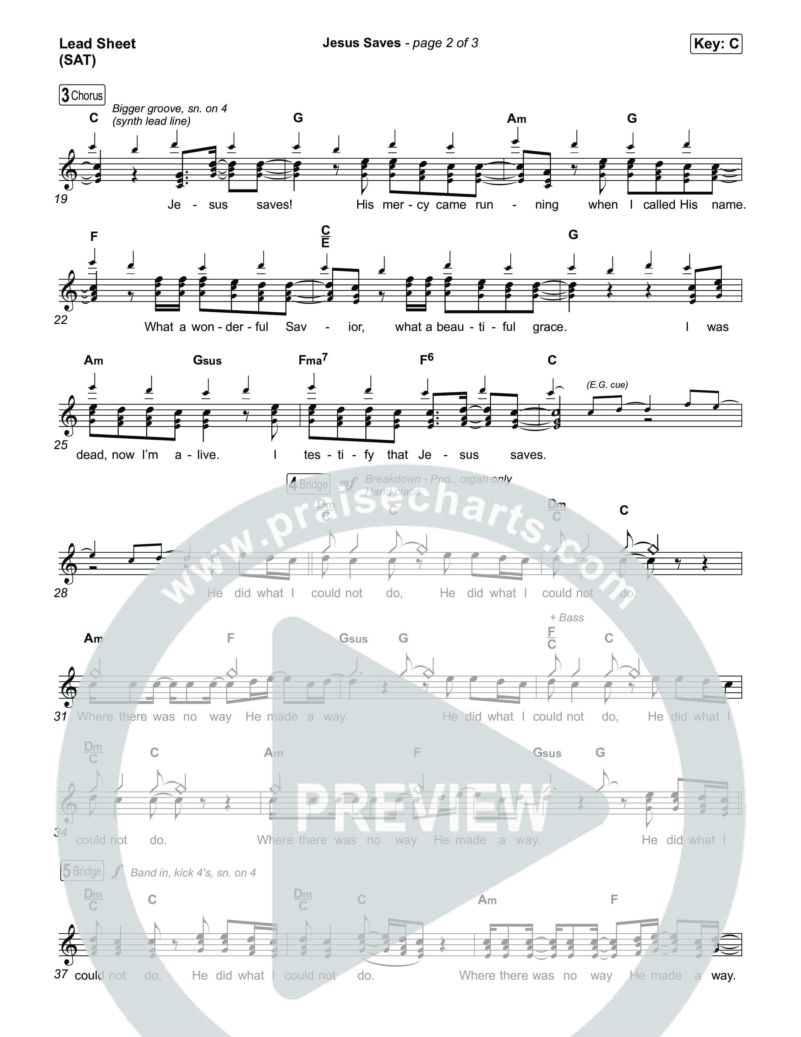 Jesus Saves Lead Sheet (SAT) (Chris Tomlin)